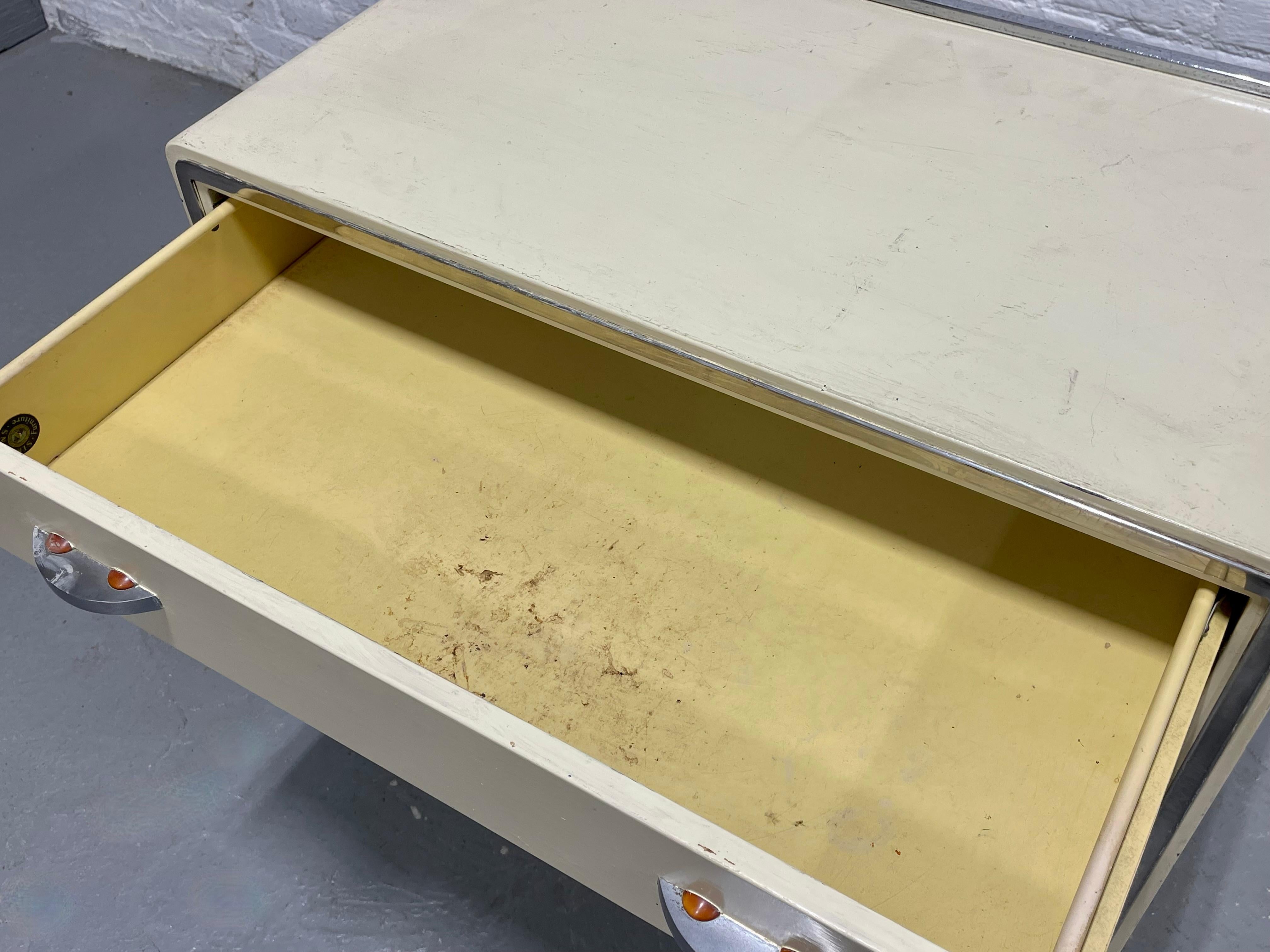 Scrivania/console in metallo di Simmons Furniture Co., 1950 ca. in vendita 6