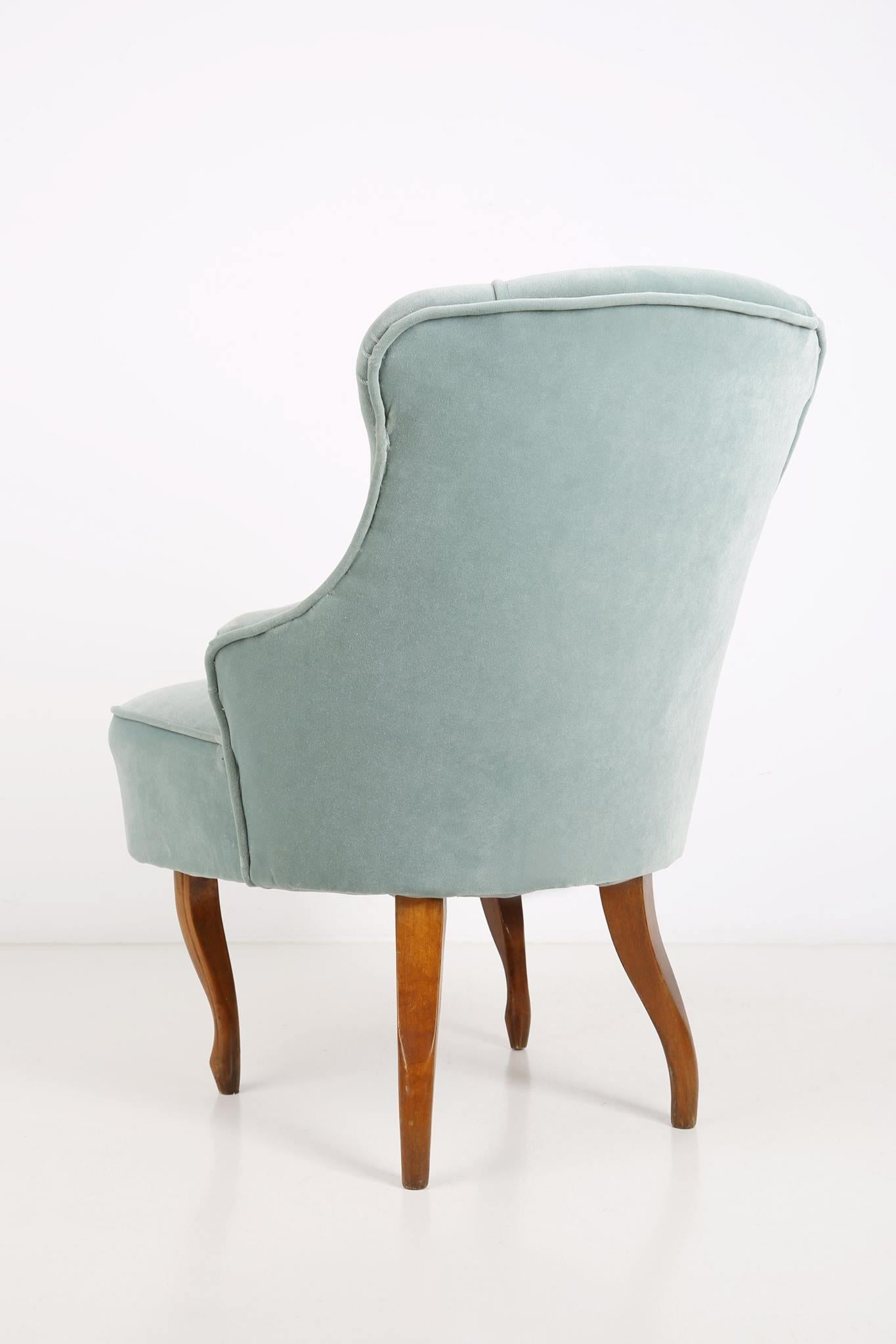French Mid Century Art Deco Mint Armchair, Europe 1950s For Sale