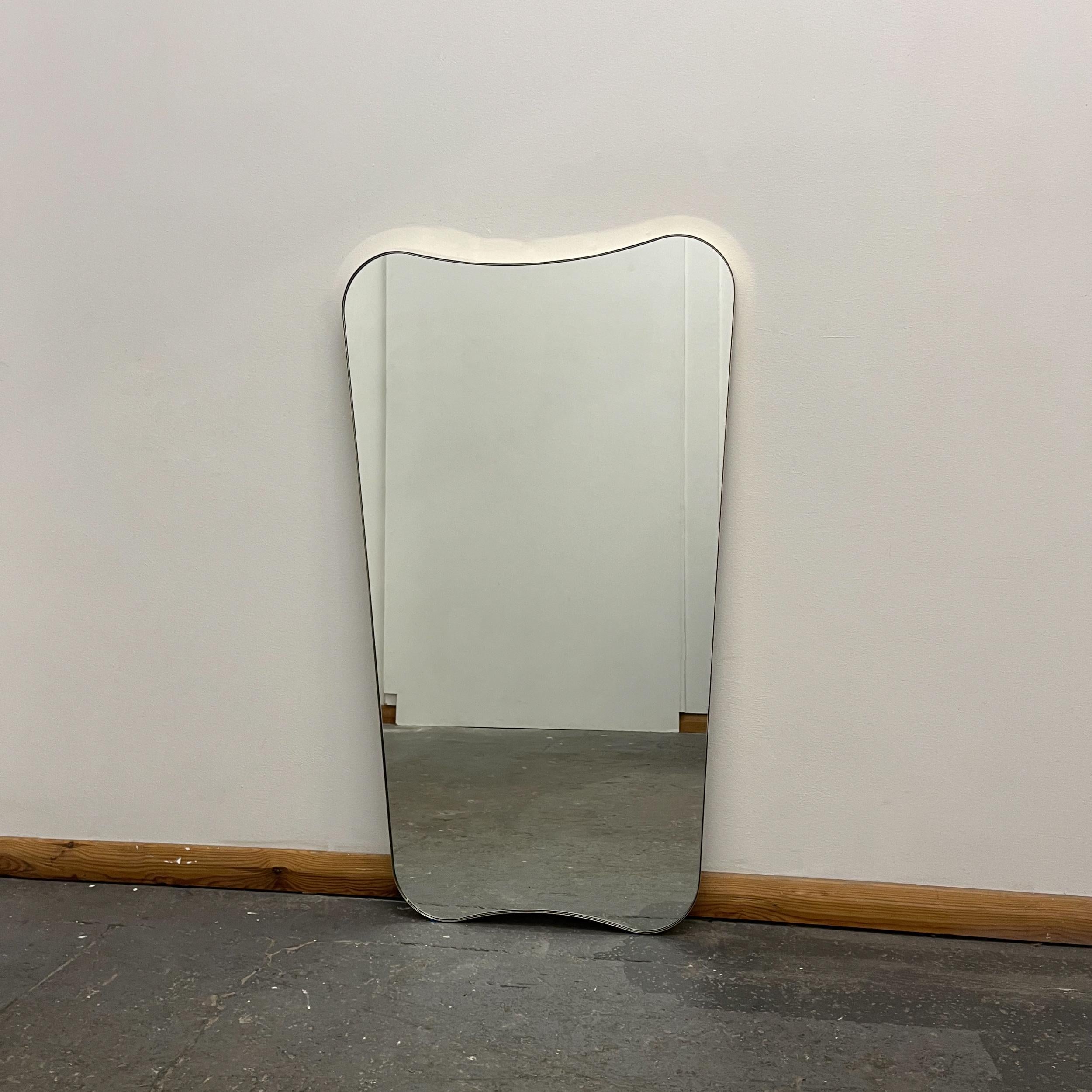 Mid Century Art Deco Mirror with Brass Frame - Vintage Two For Sale 3