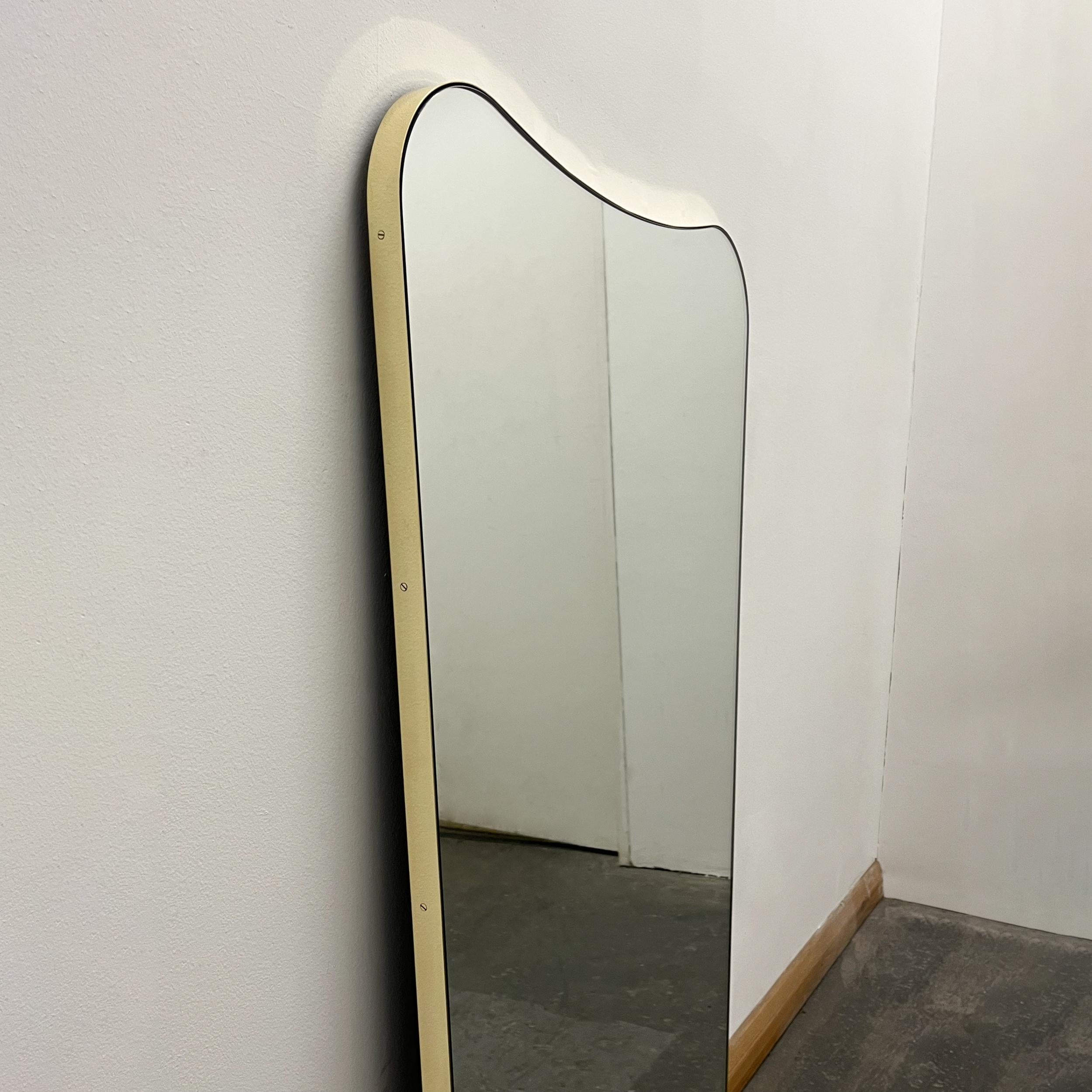 Mid Century Art Deco Mirror with Brass Frame - Vintage Two For Sale 4