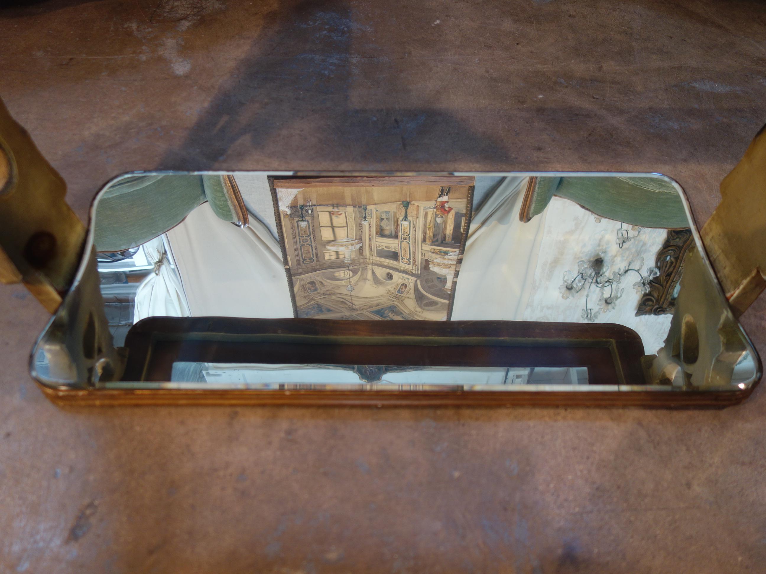 Midcentury Art Deco Painted Gilt Etched Glass and Mirror Occasional Coffee Table For Sale 15
