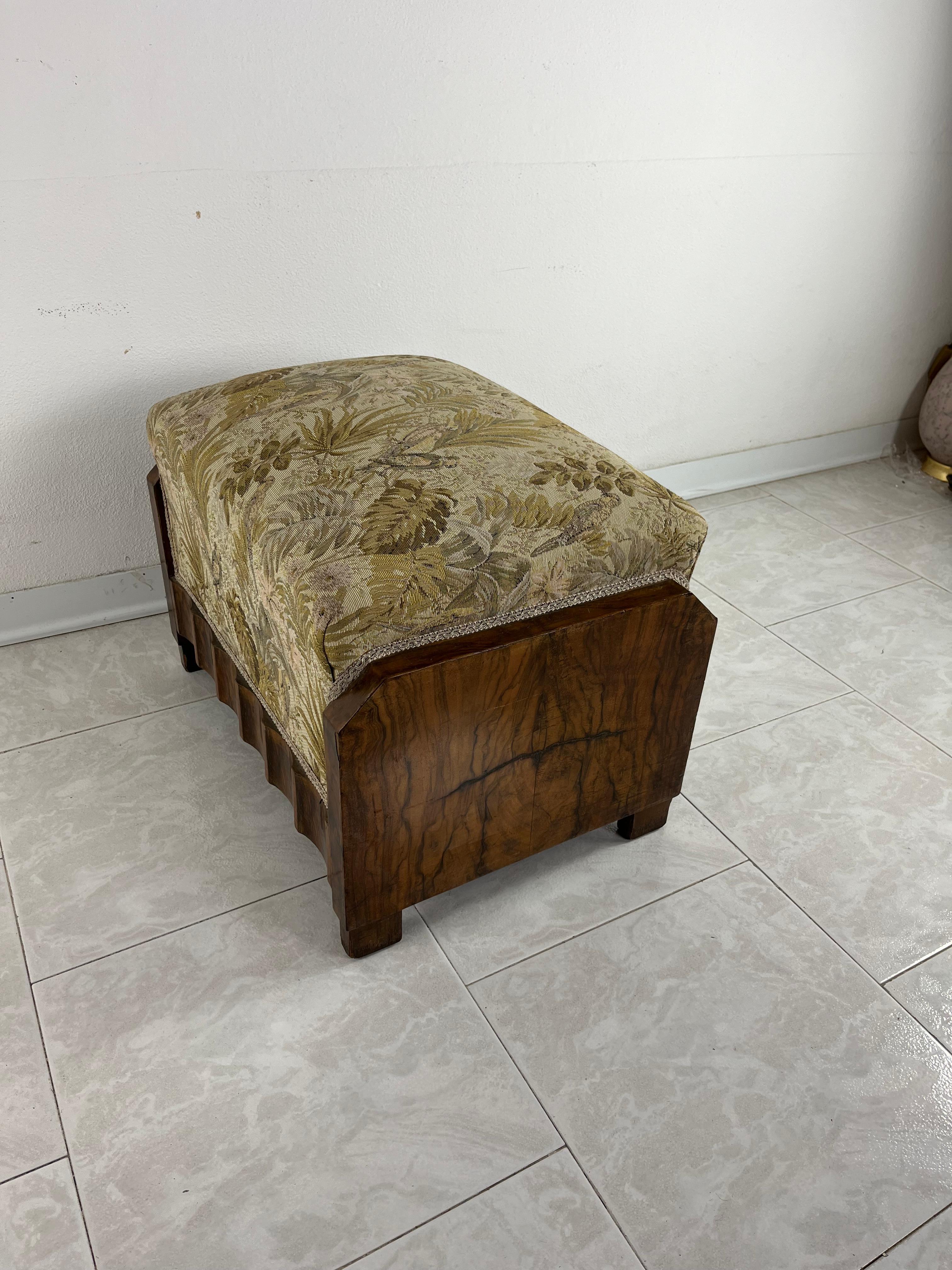 Italian Mid-Century Art Deco Pouf With Springs Attributed To Osvaldo Borsani, 1940s For Sale
