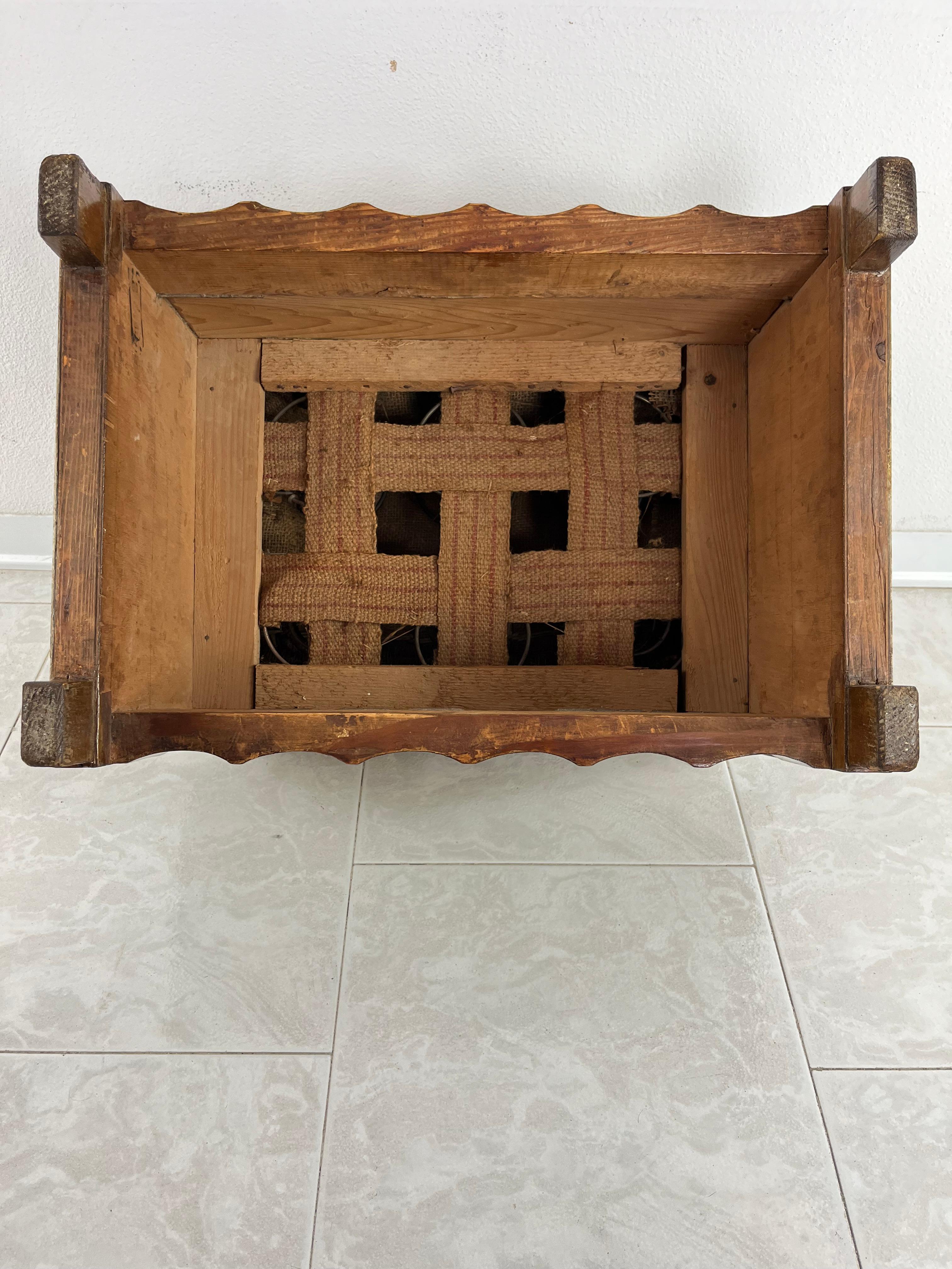 Mid-20th Century Mid-Century Art Deco Pouf With Springs Attributed To Osvaldo Borsani, 1940s For Sale