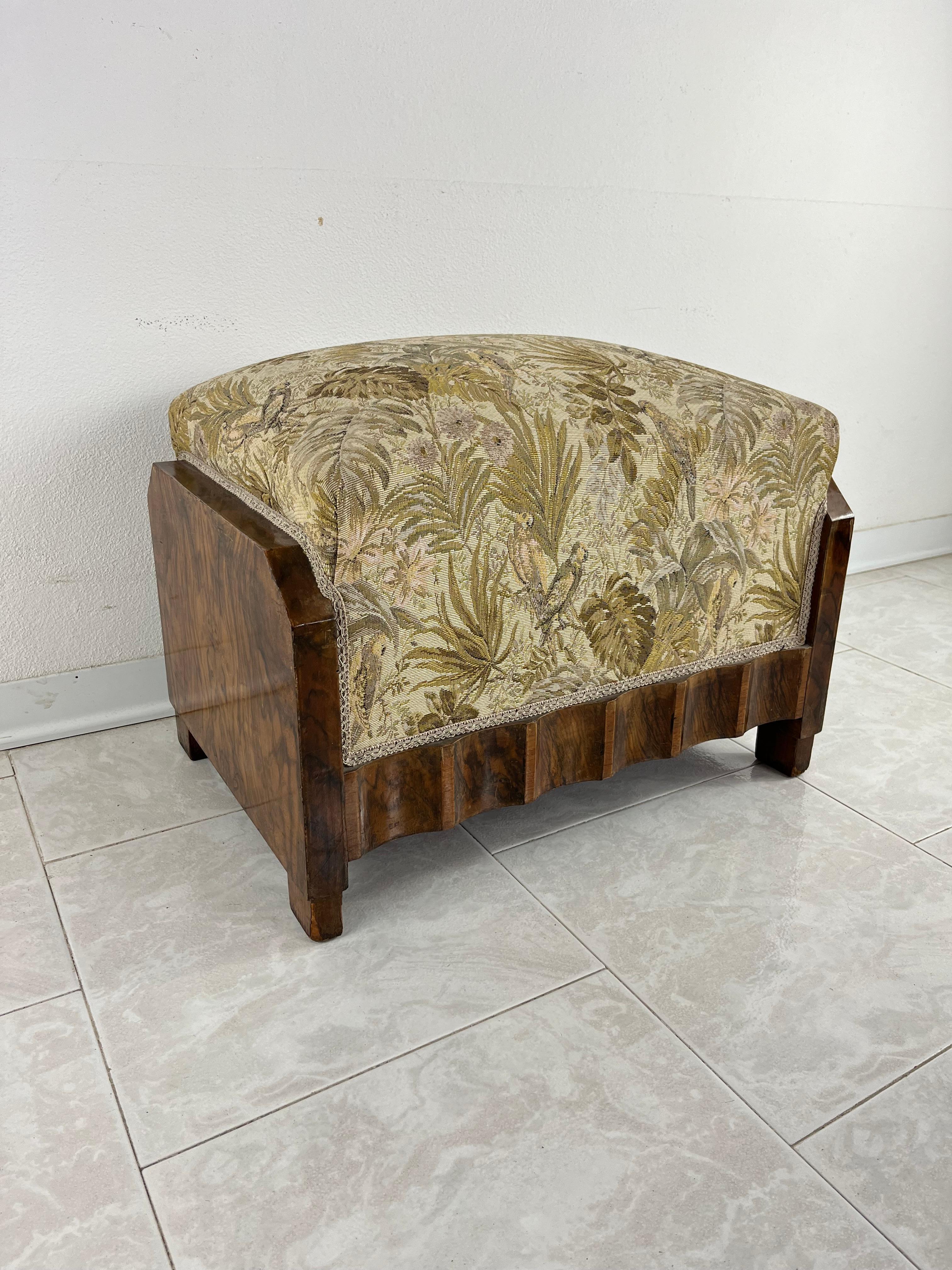 Mid-Century Art Deco Pouf With Springs Attributed To Osvaldo Borsani, 1940s For Sale 2