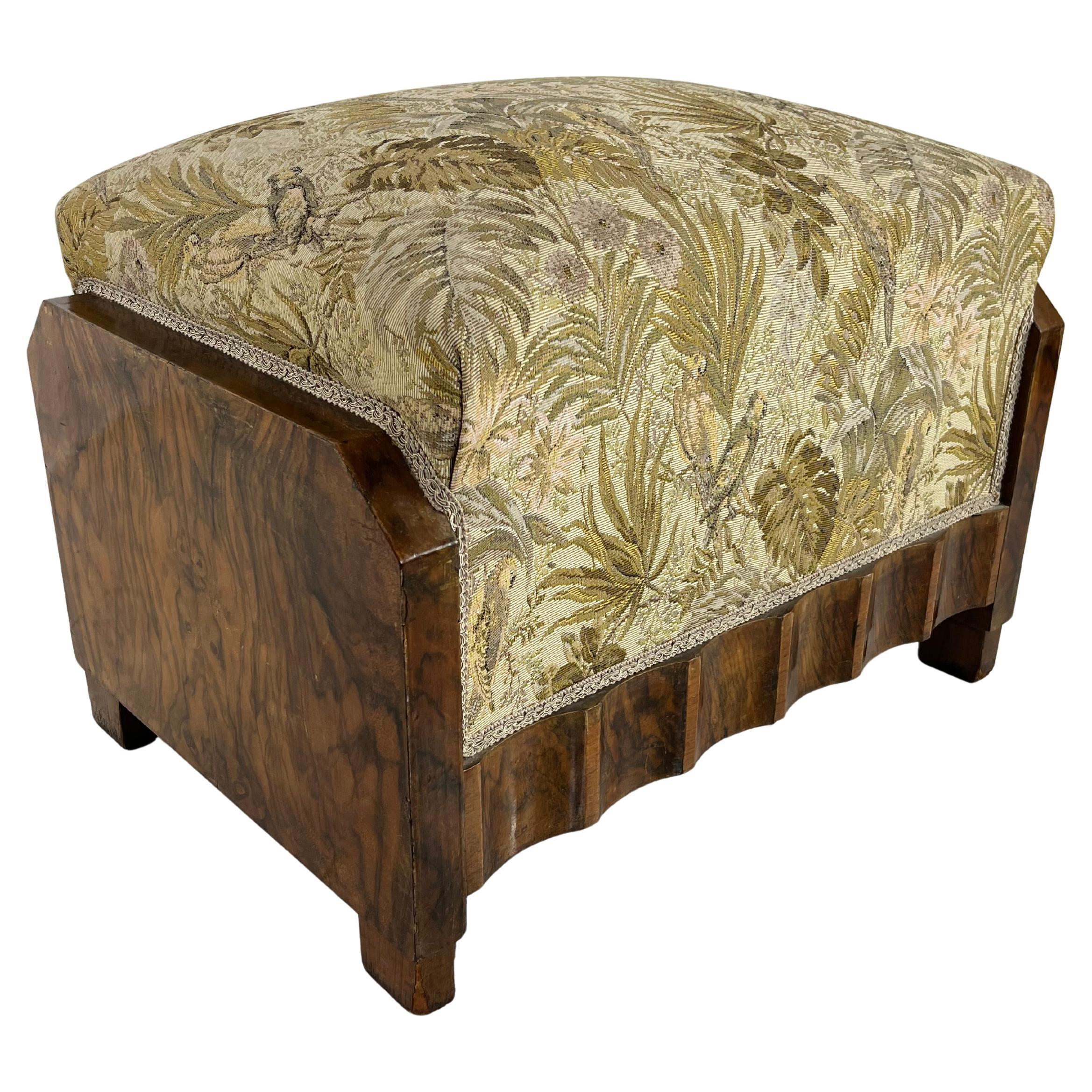 Mid-Century Art Deco Pouf With Springs Attributed To Osvaldo Borsani, 1940s