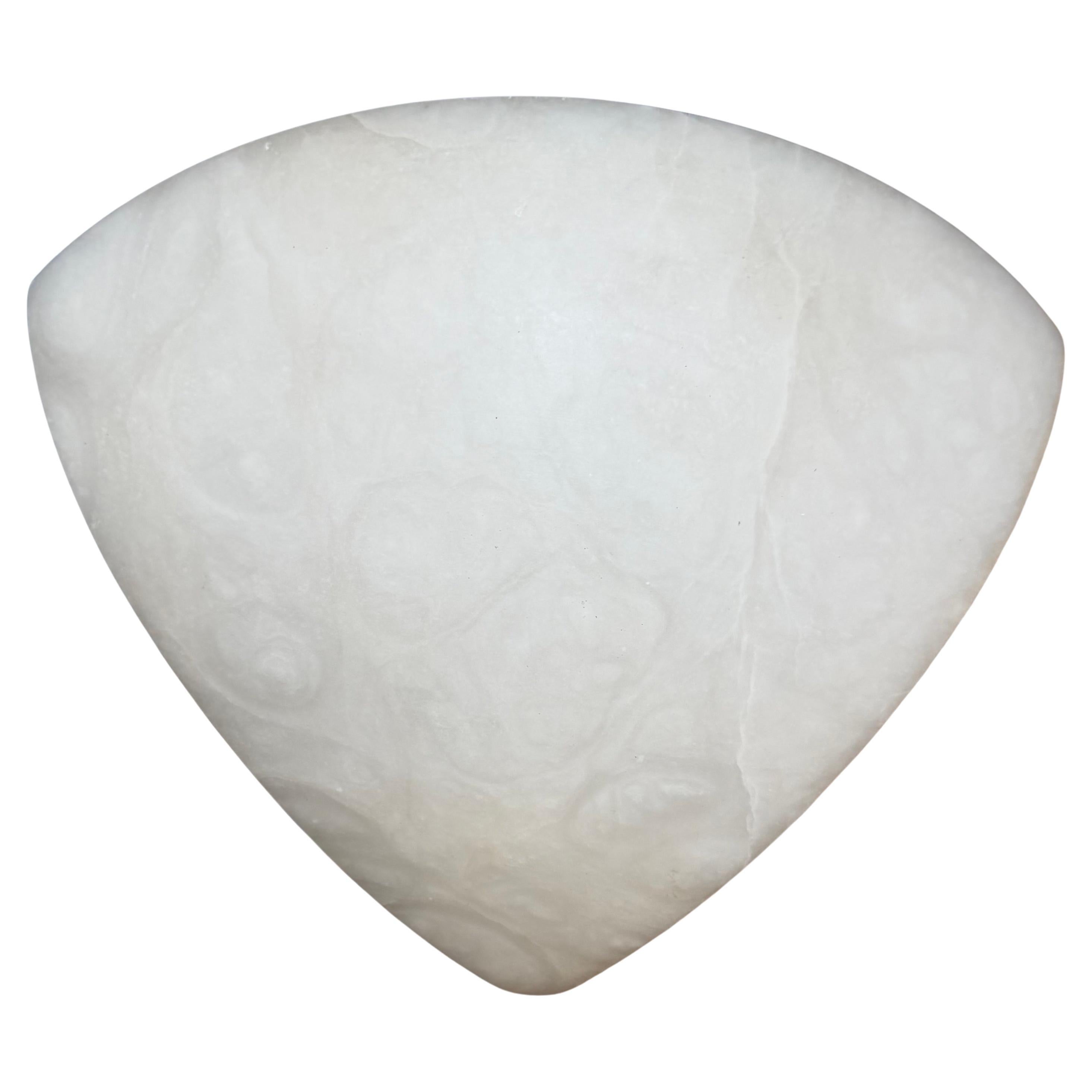 Mid-Century Art Deco–Style Alabaster Corner Wall Sconce, circa 1970s