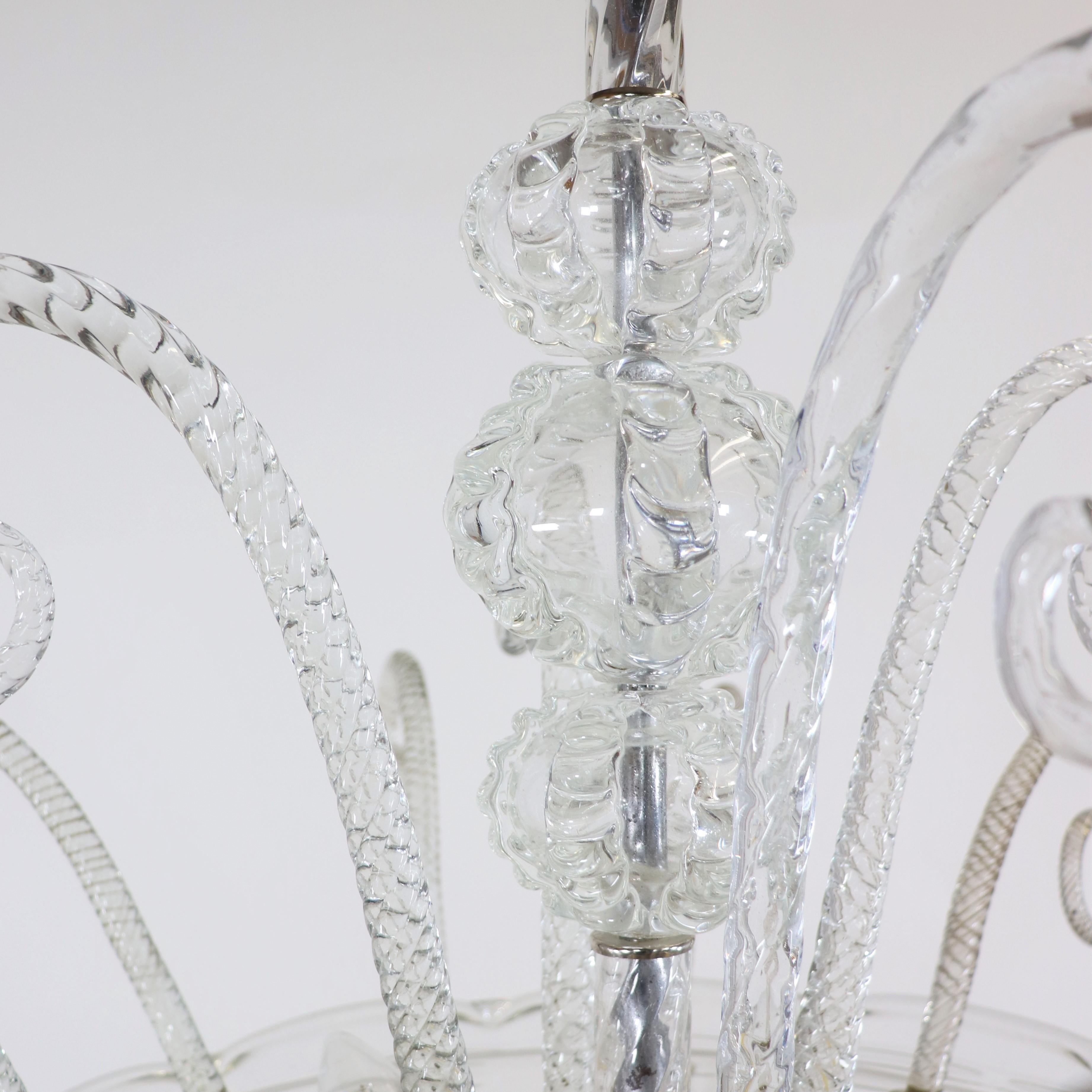 Cristallo Rigaree Murano, style Art Déco du milieu du siècle en vente 6