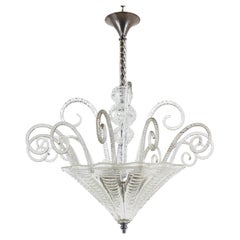 Cristallo Rigaree Murano, style Art Déco du milieu du siècle