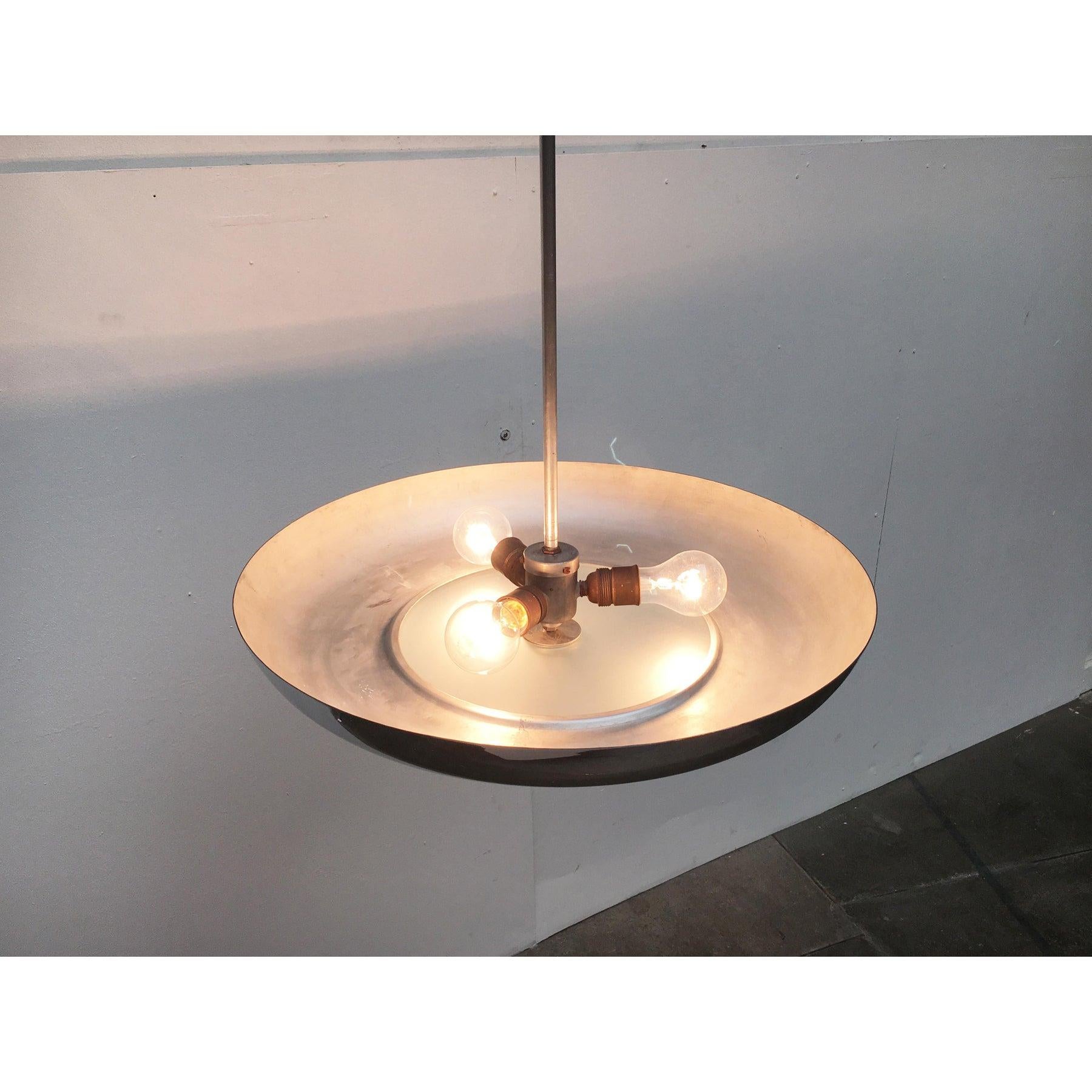 Lampada a sospensione in vetro in stile Art Deco di metà secolo in vendita 5