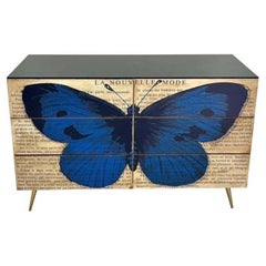 Mid Century Art Deco Style Italian Handcrafted Pop Art Six-Drawer Chest Cabinet