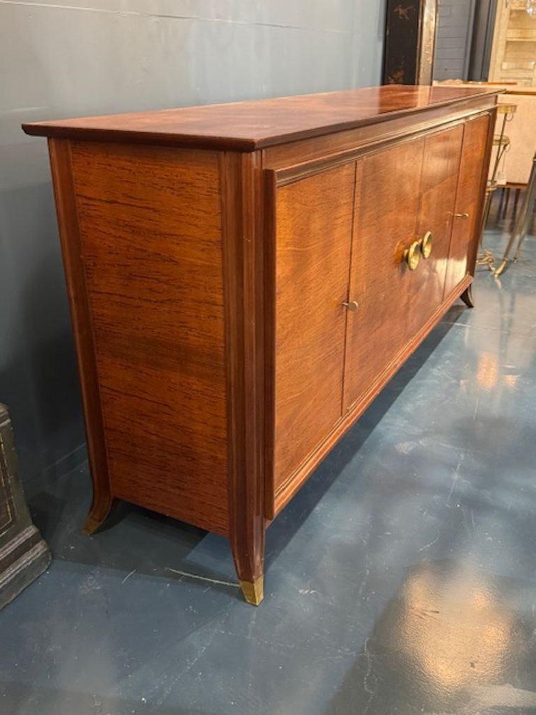 Credenza a 4 ante in mogano in stile Art Deco della metà del secolo scorso In condizioni buone in vendita a Dallas, TX