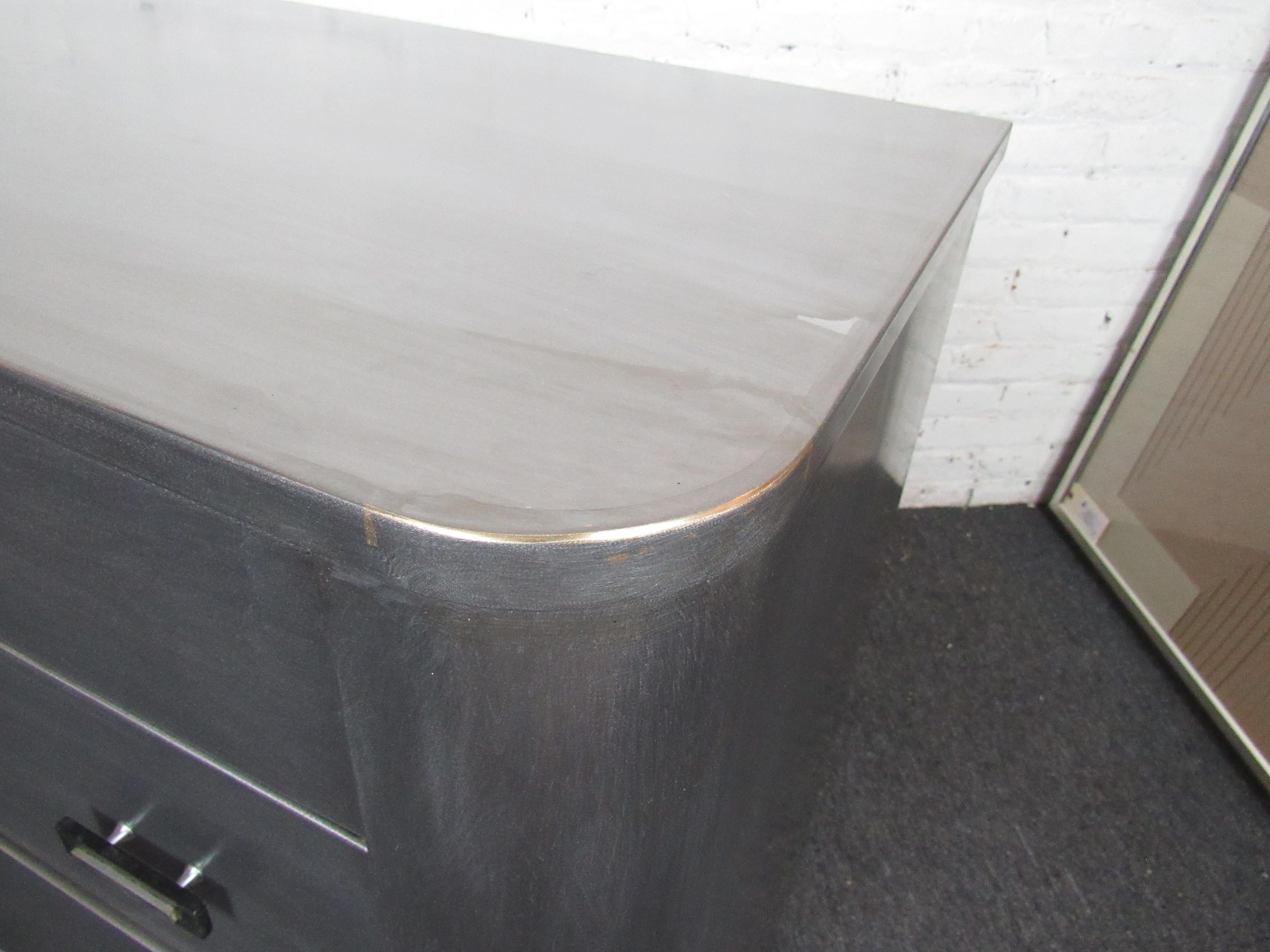 Mid-Century Art Deco Style Metal Dresser by Simmons 3