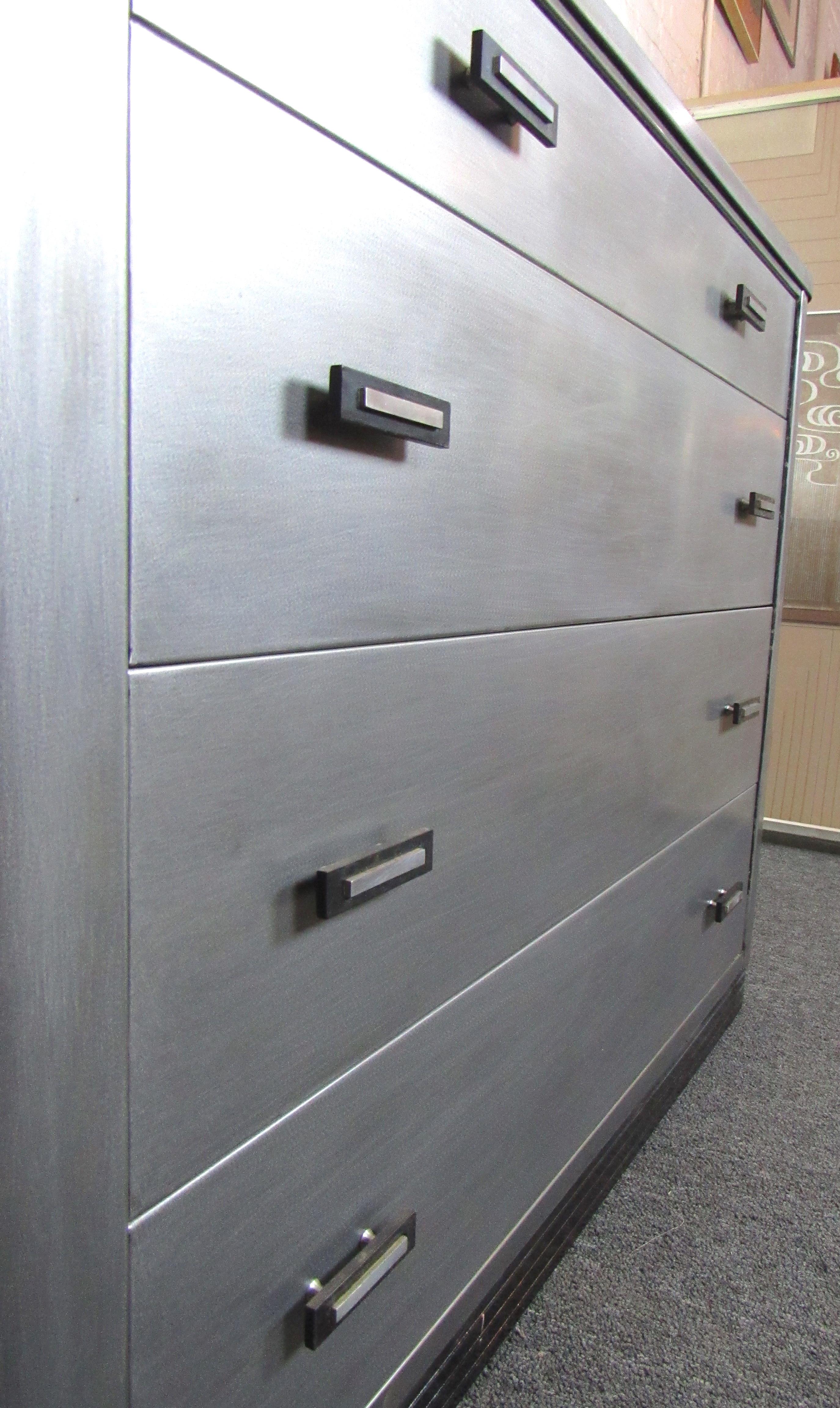 Mid-Century Modern Mid-Century Art Deco Style Metal Dresser by Simmons