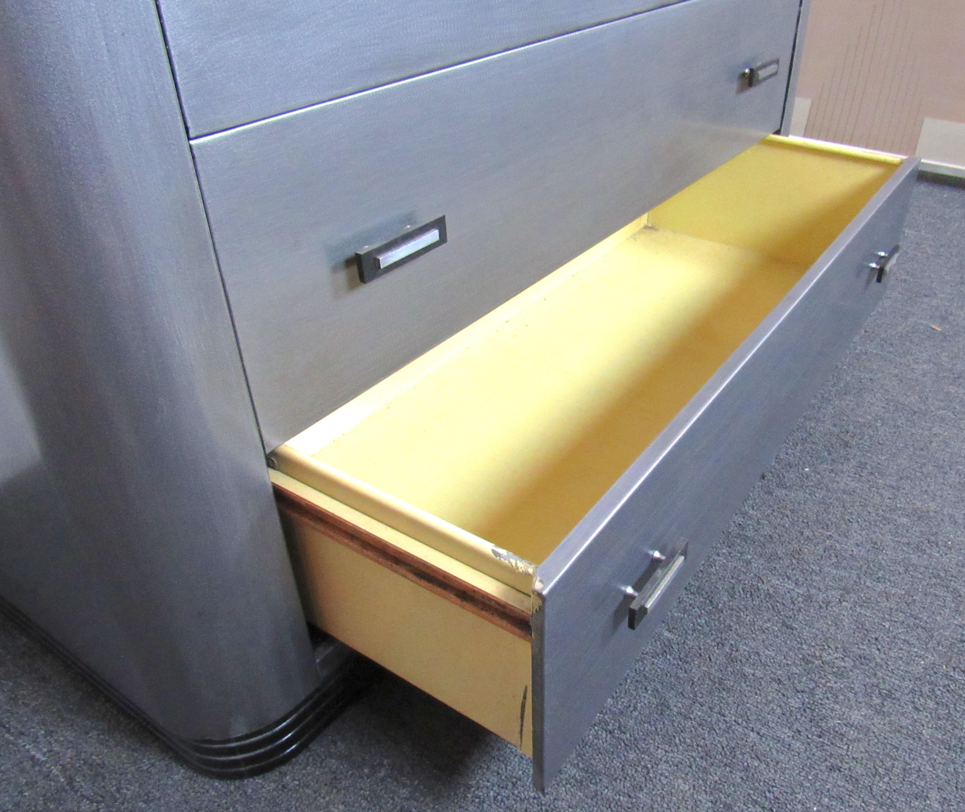 Mid-20th Century Mid-Century Art Deco Style Metal Dresser by Simmons