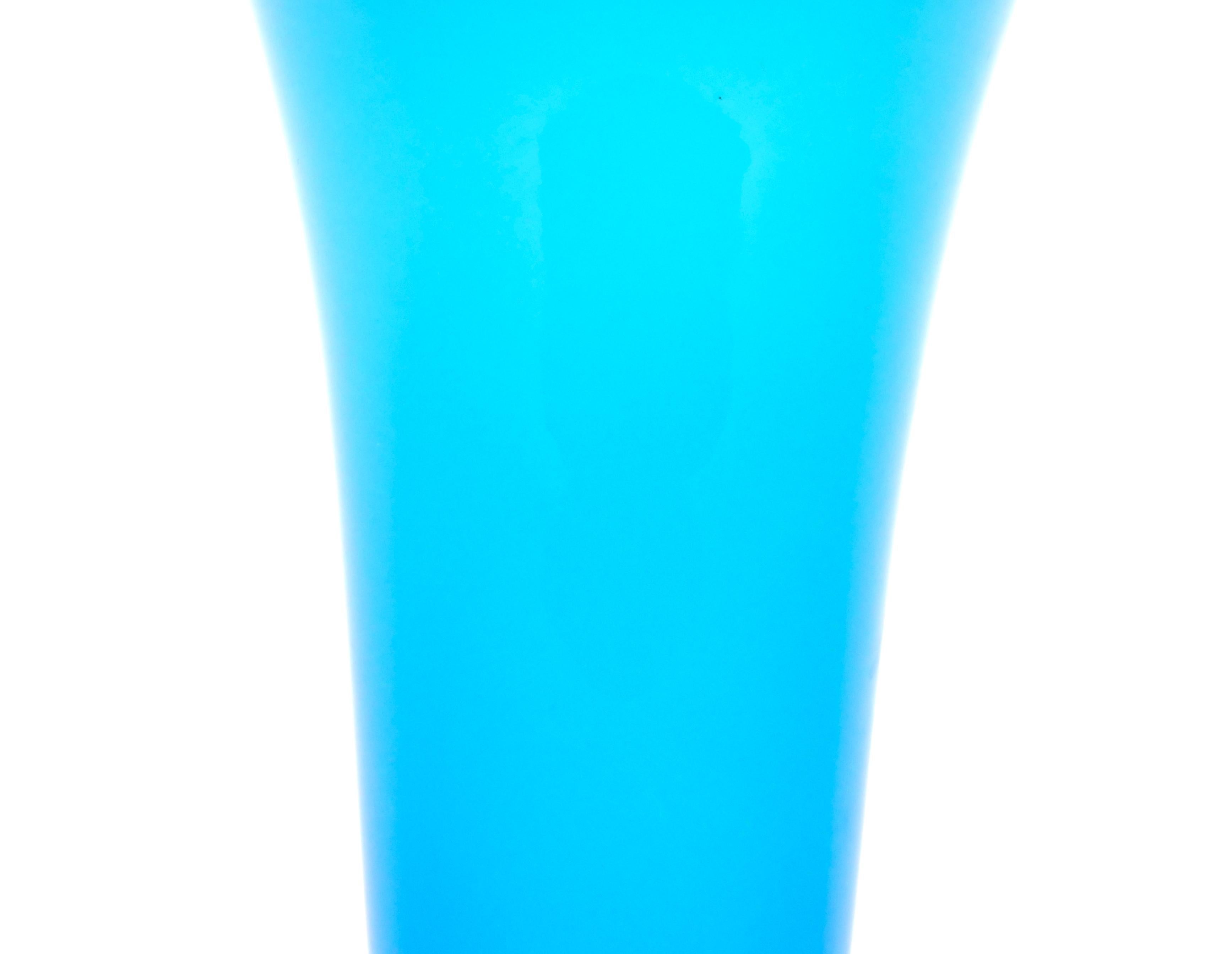 20ième siècle Verre de Murano de style Art Déco du milieu du siècle dernier Turquoise / Noir  Vase décoratif en vente