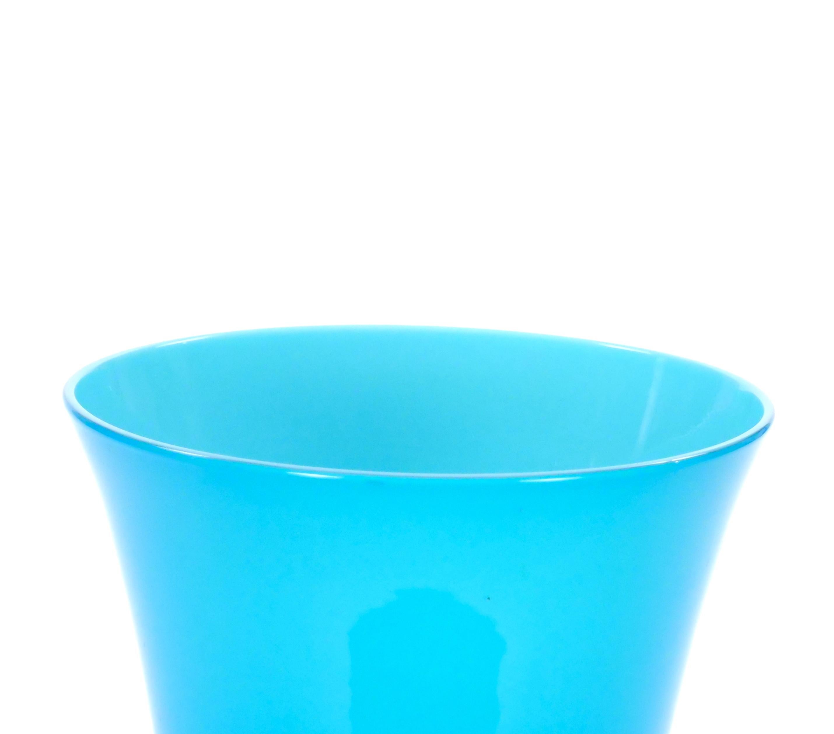 Verre de Murano de style Art Déco du milieu du siècle dernier Turquoise / Noir  Vase décoratif en vente 1