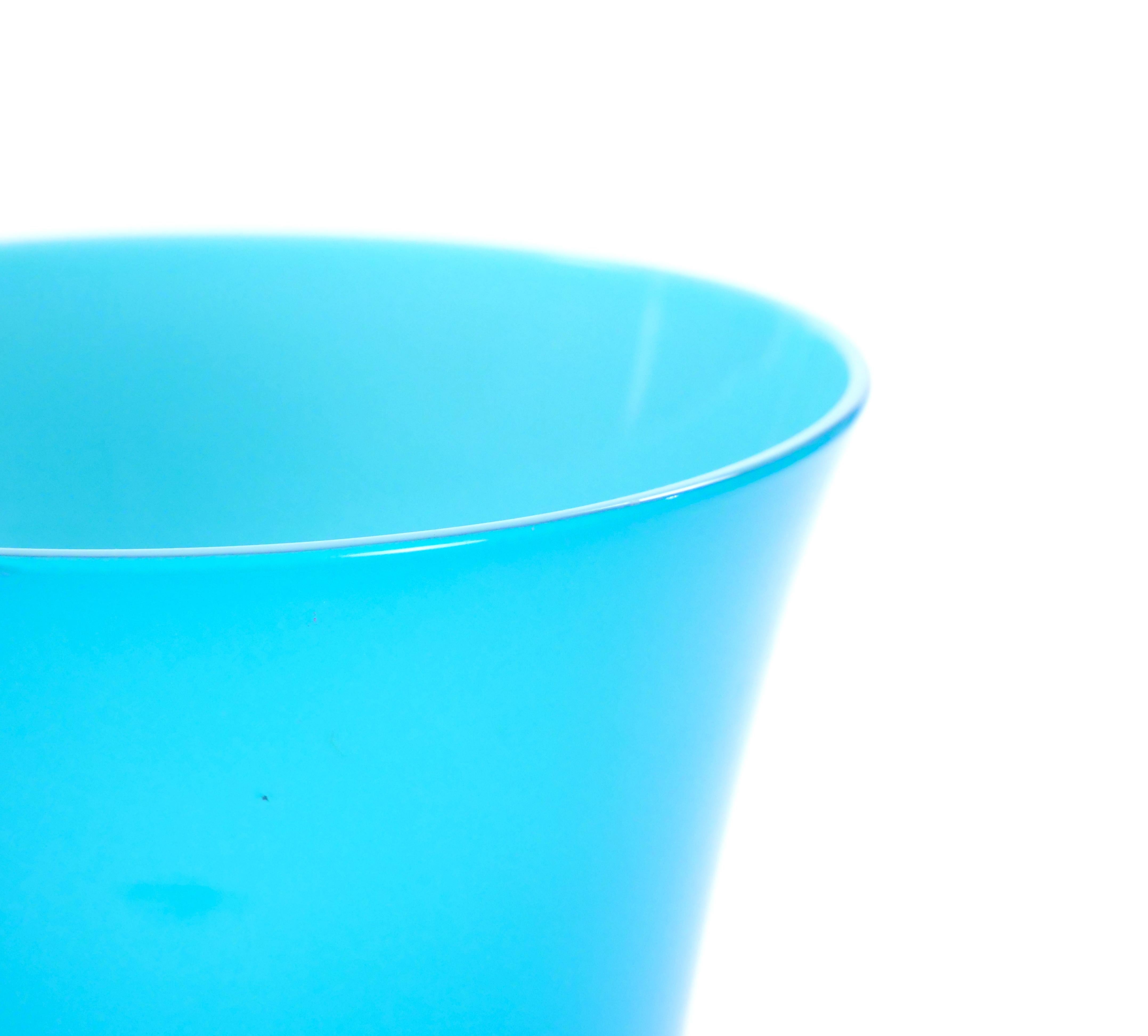 Verre de Murano de style Art Déco du milieu du siècle dernier Turquoise / Noir  Vase décoratif en vente 2