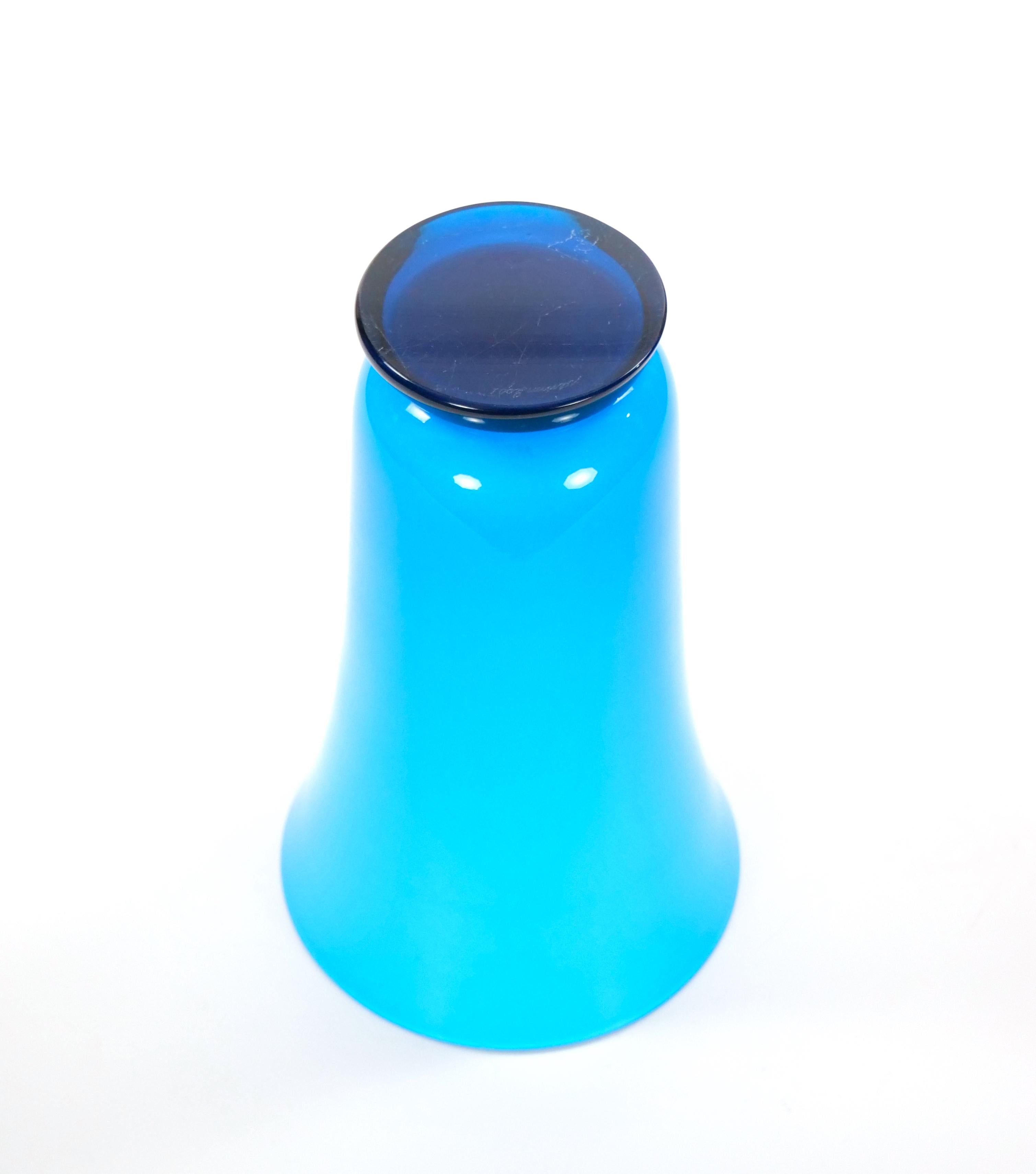 Verre de Murano de style Art Déco du milieu du siècle dernier Turquoise / Noir  Vase décoratif en vente 3