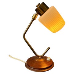 Mid Century Art Deco Style Opaline Glass Desk Lamp, 1970s