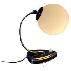 Mid Century Art Deco Style Opaline Glass Wall Sconce or Desk Lamp, 1970s