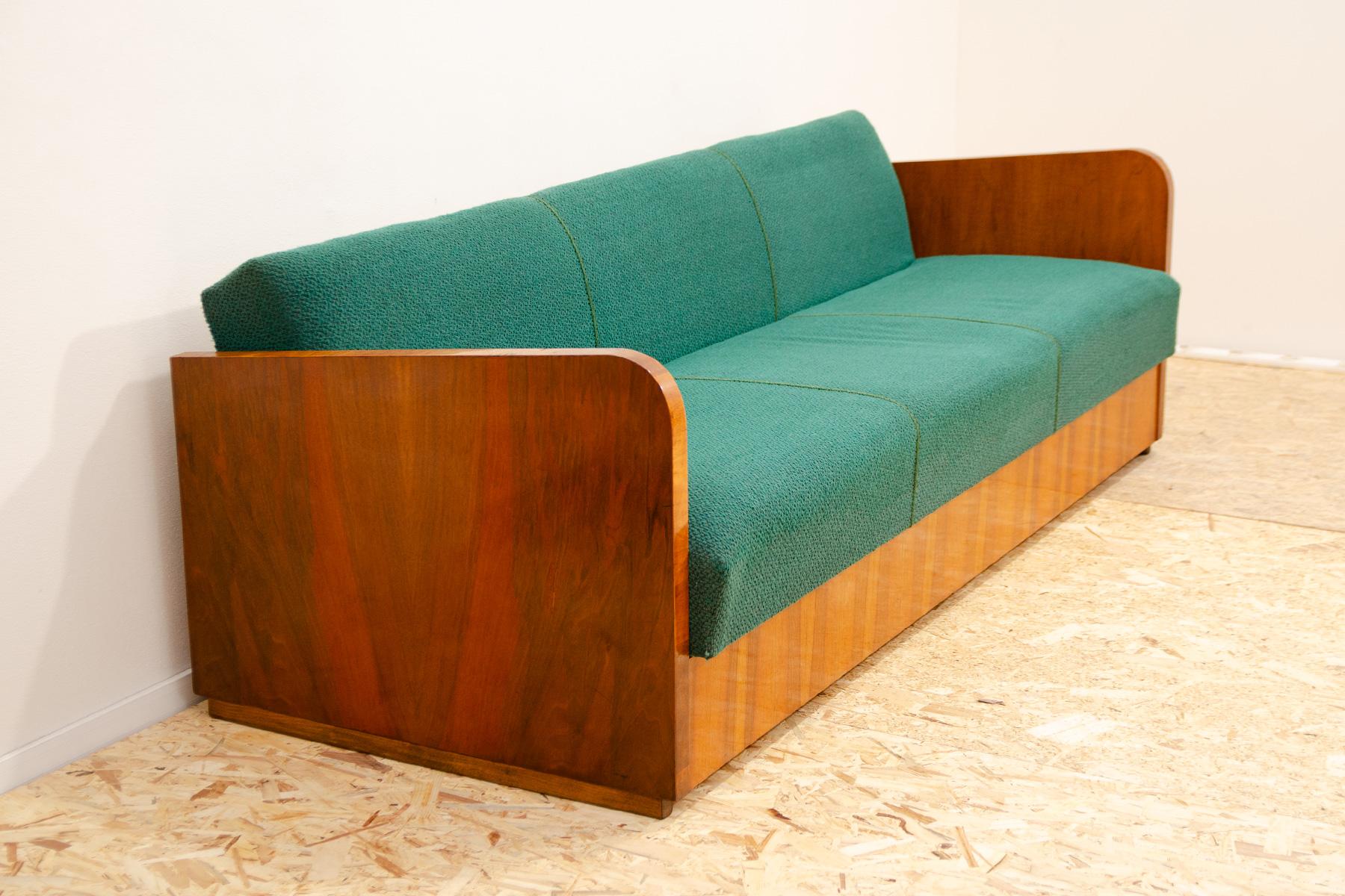 Art Deco Mid century ART DECO style sofabed by UP Závody, 1950´s, Czechoslovakia For Sale
