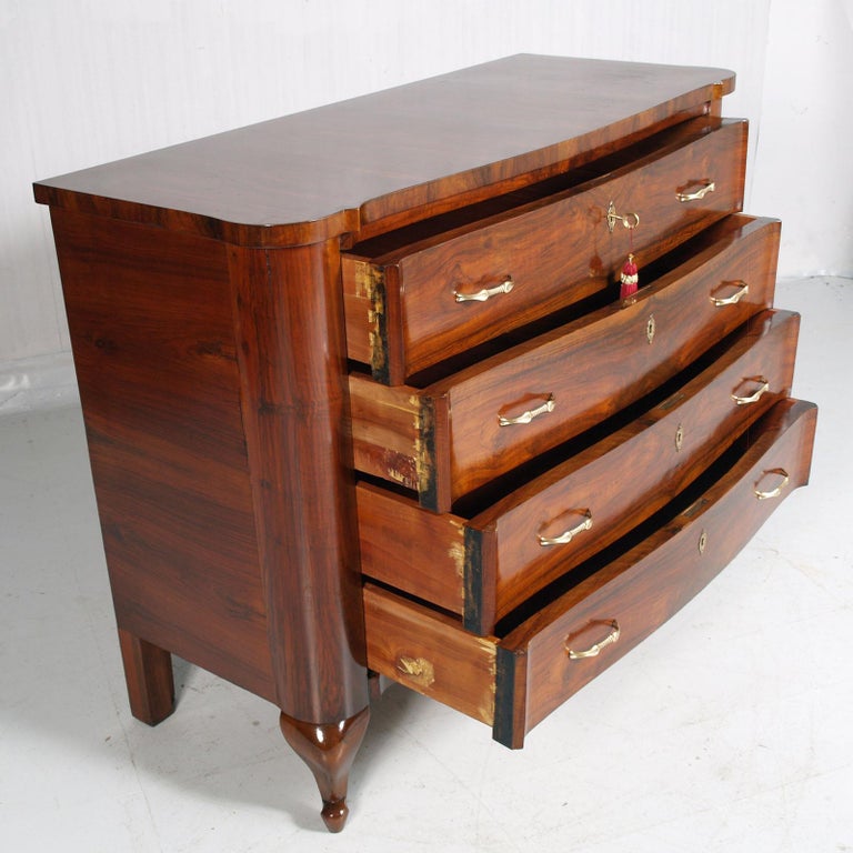 Commode Baroque Blanche Palazzo Int - Bois Massif Sculpté, 4 Tiroirs - Style Antique