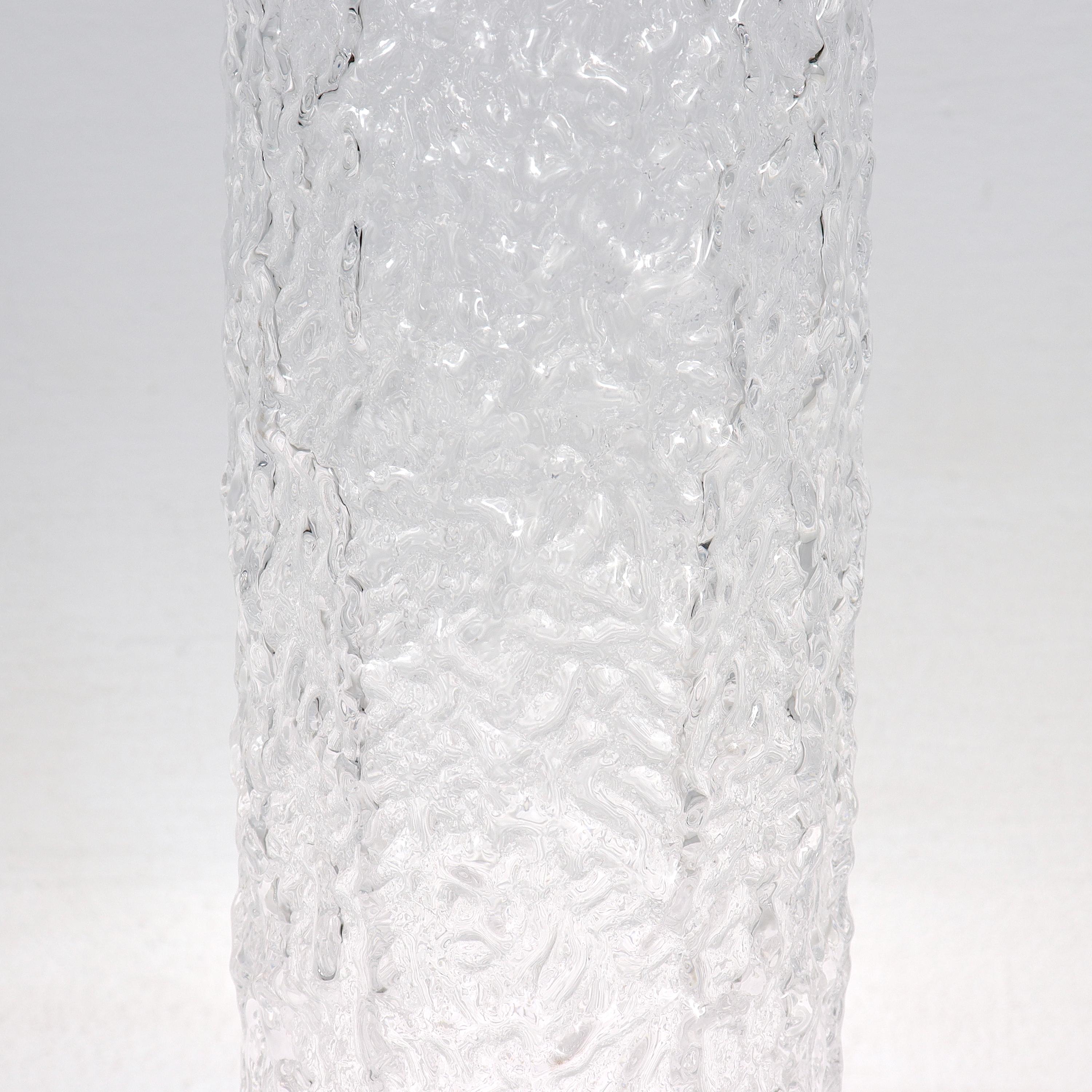 whitefriars clear glass vase