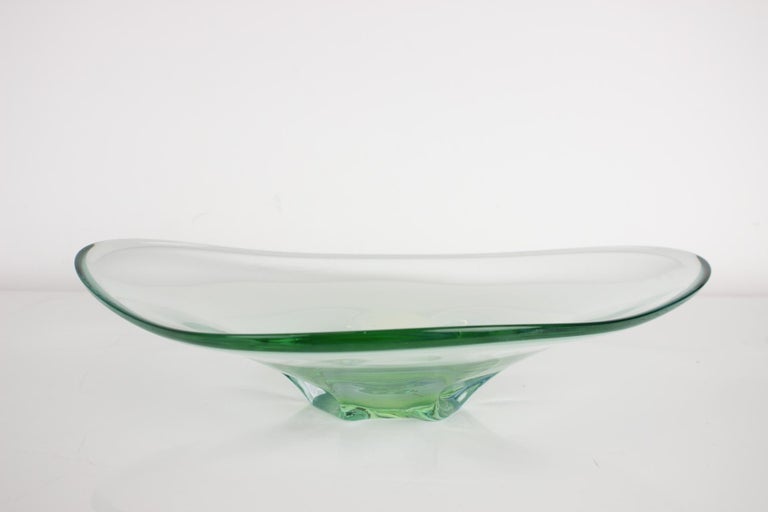 MidCentury Art Glass Big Bowl by Zelezno Borske Sklo, 1960's For Sale