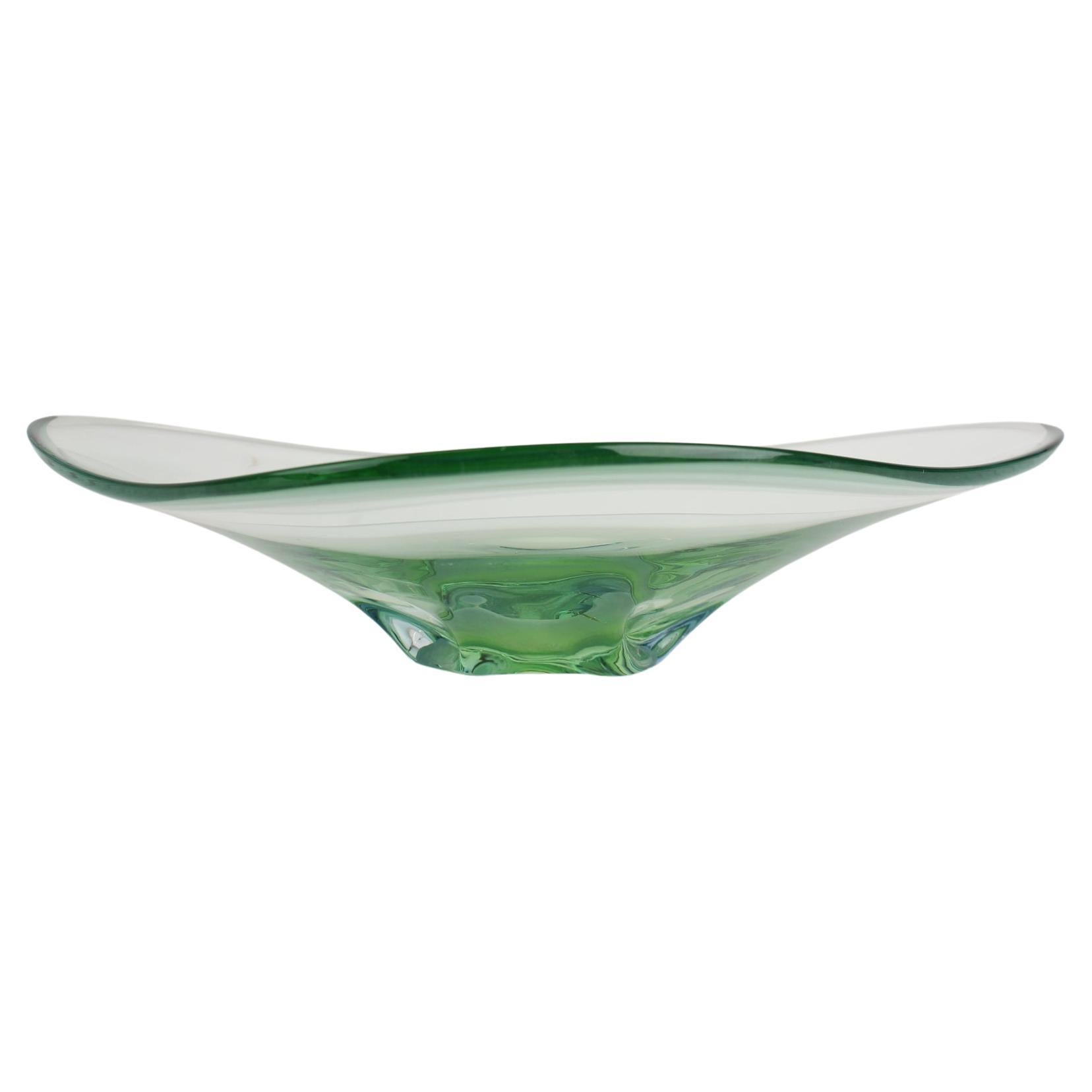 Mid-Century Art Glass Big Bowl by Zelezno Borske Sklo, 1960's For Sale