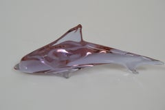 Mid-century Art Glass Dolphin Sculpture by Miloslav Janků for Zelezný Brod, 1960'