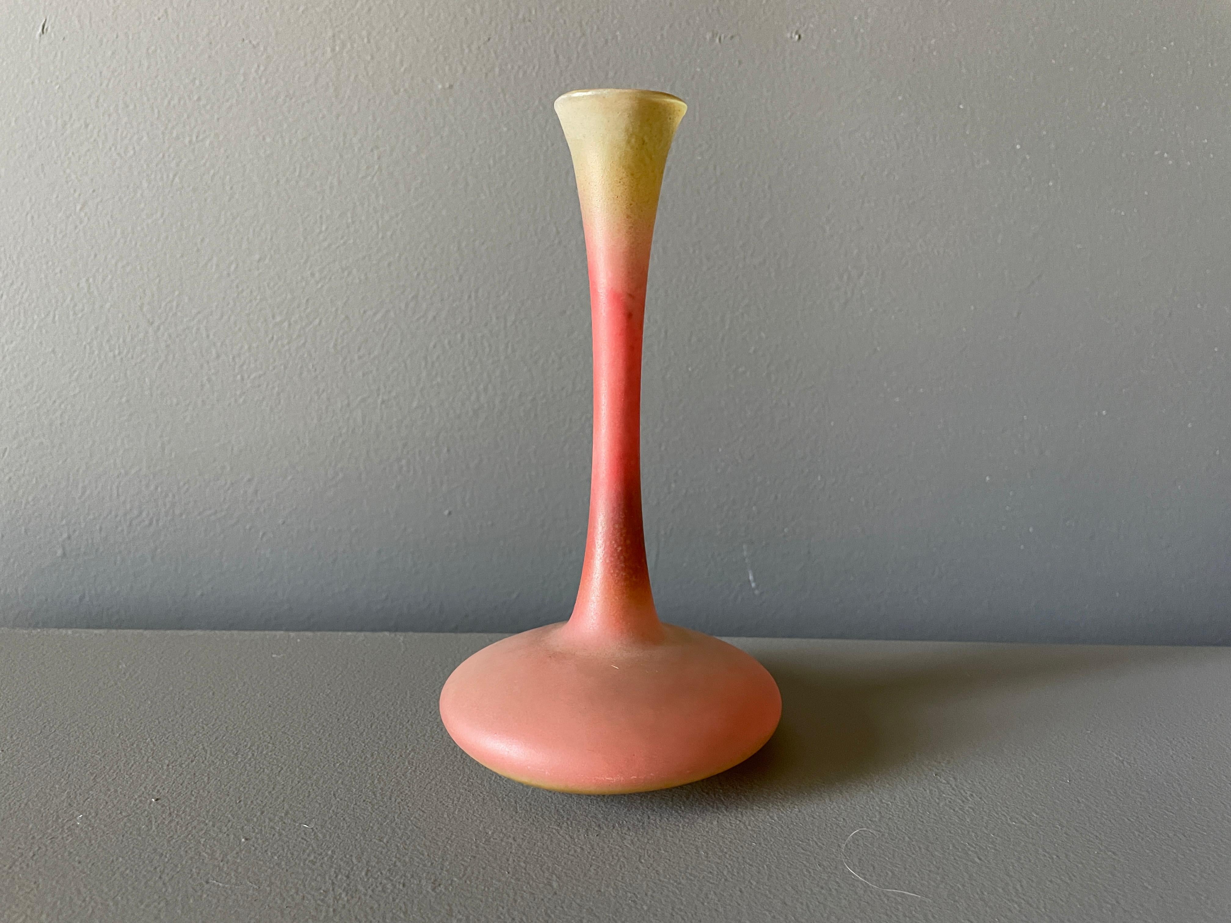 Mid-Century Modern art glass vase. Circa 1960s. Beautiful shape and composition.