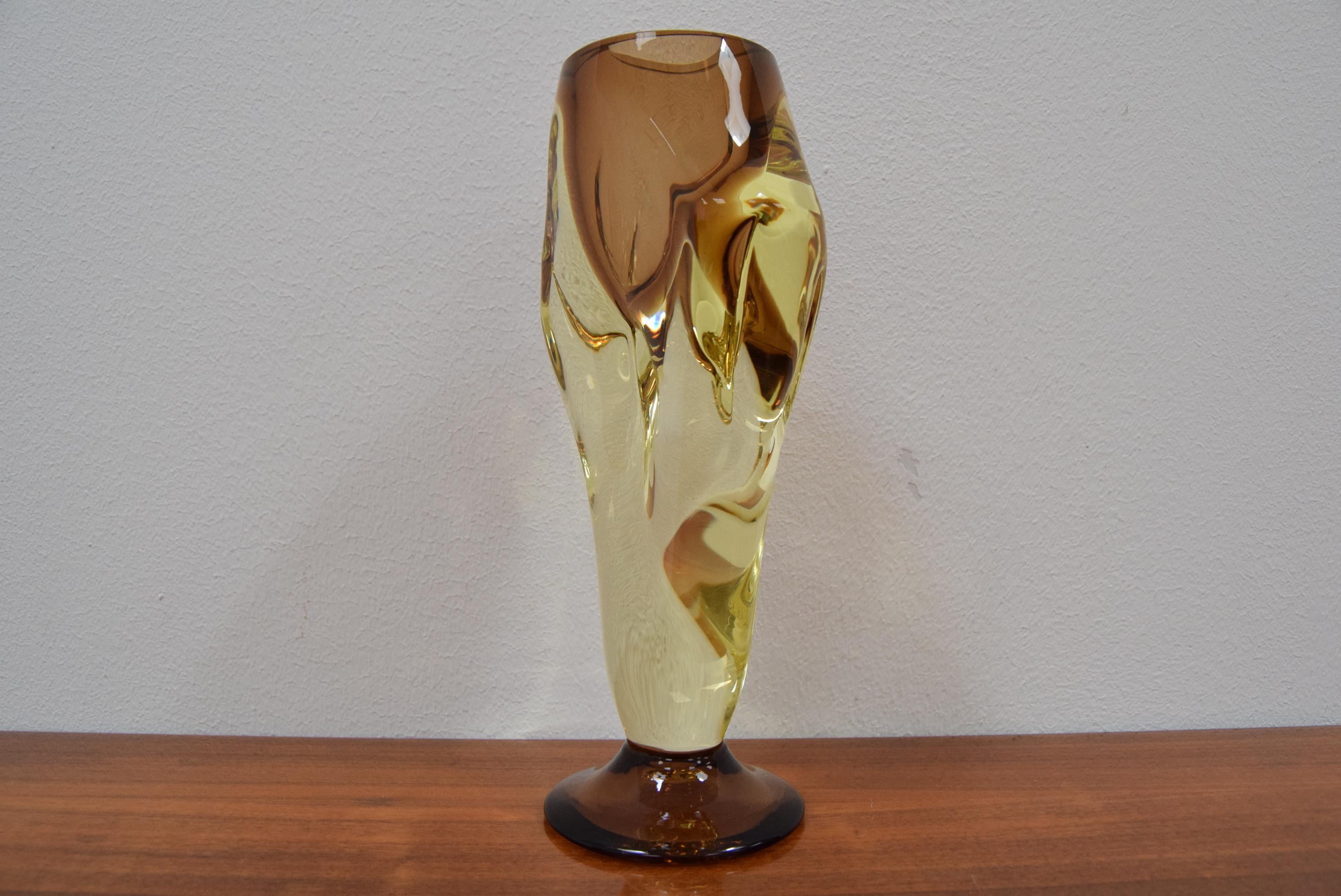 Mid-Century Art Glass Vase, Chribska, 1960's For Sale 4