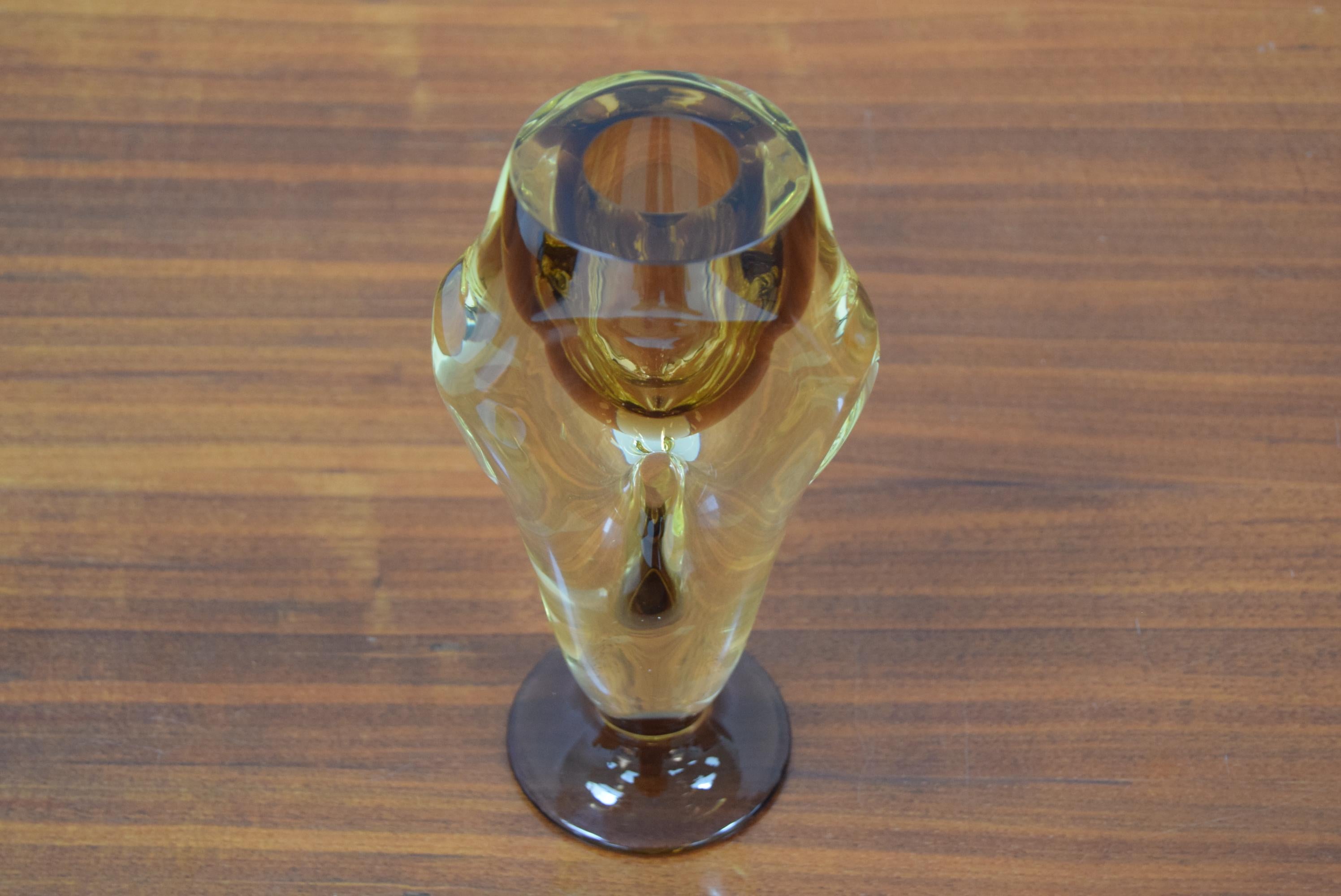 Mid-Century Art Glass Vase, Chribska, 1960's In Good Condition For Sale In Praha, CZ