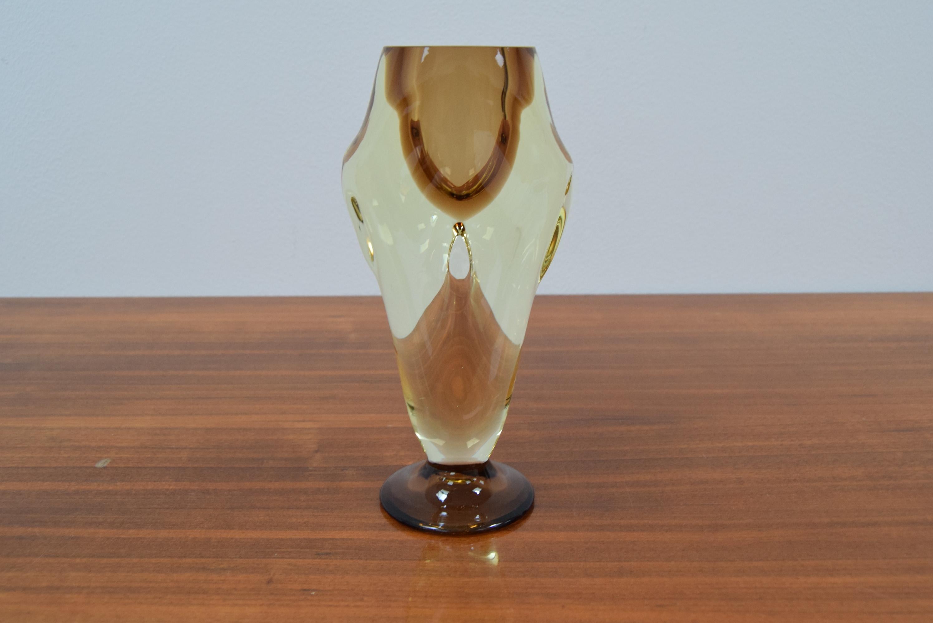 Mid-Century Art Glass Vase, Chribska, 1960's For Sale 1