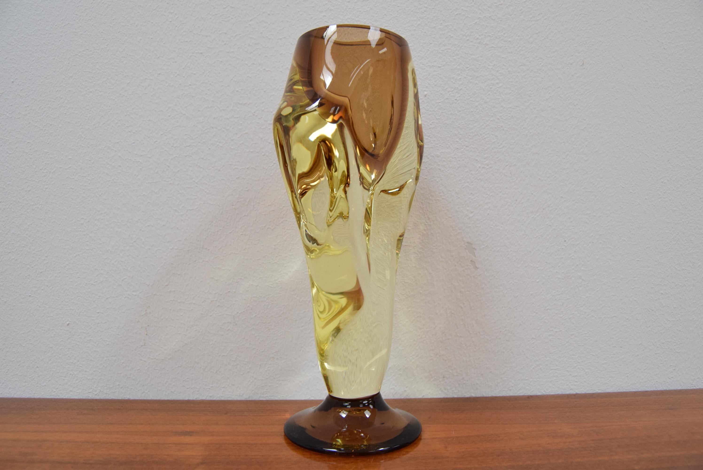 Mid-Century Art Glass Vase, Chribska, 1960's For Sale 2