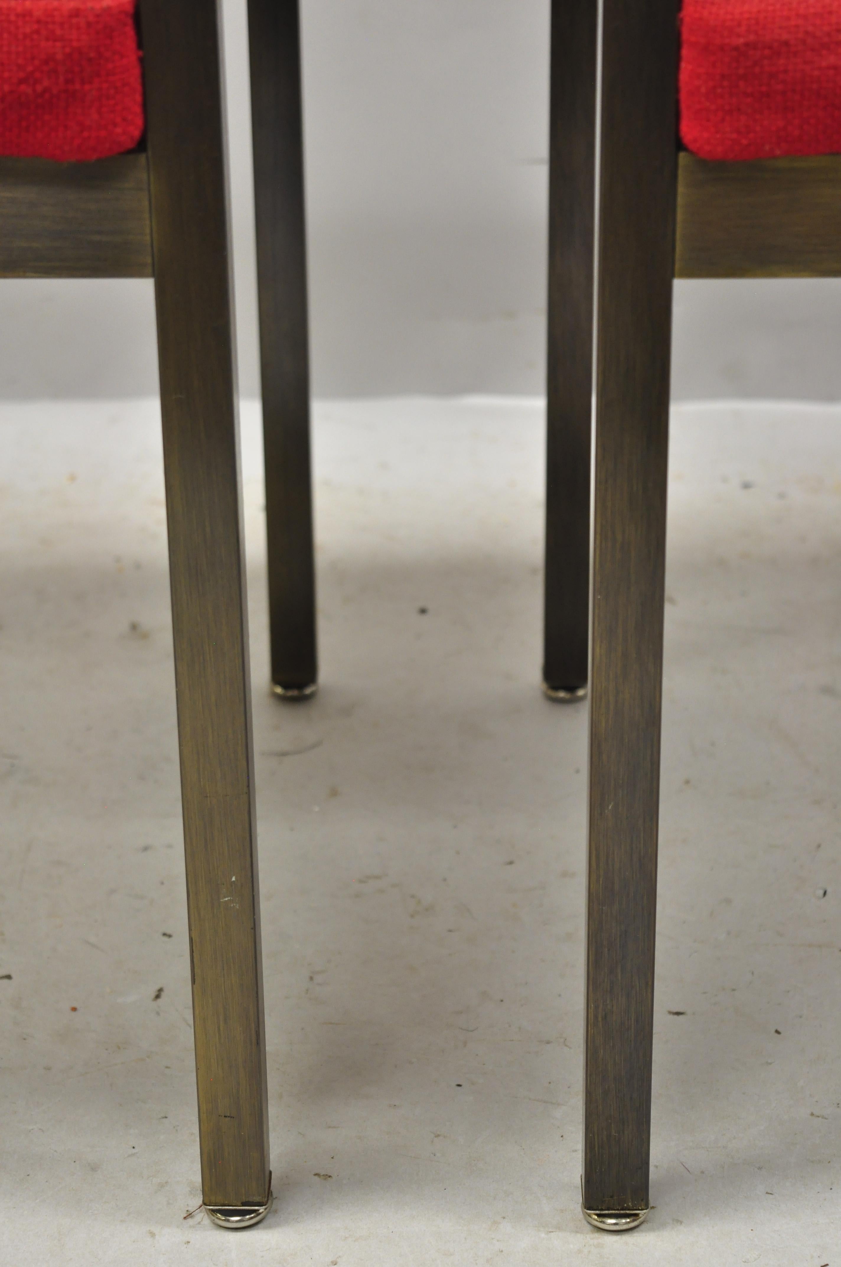 Paire de chaises d'appoint en métal brossé en bronze Art Metal Inc de Jamestown NY, milieu du siècle dernier en vente 3