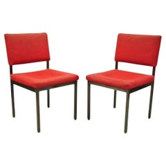 Mid Century Art Metal Inc Jamestown NY Brushed Bronze Metal Side Chairs - a Pair