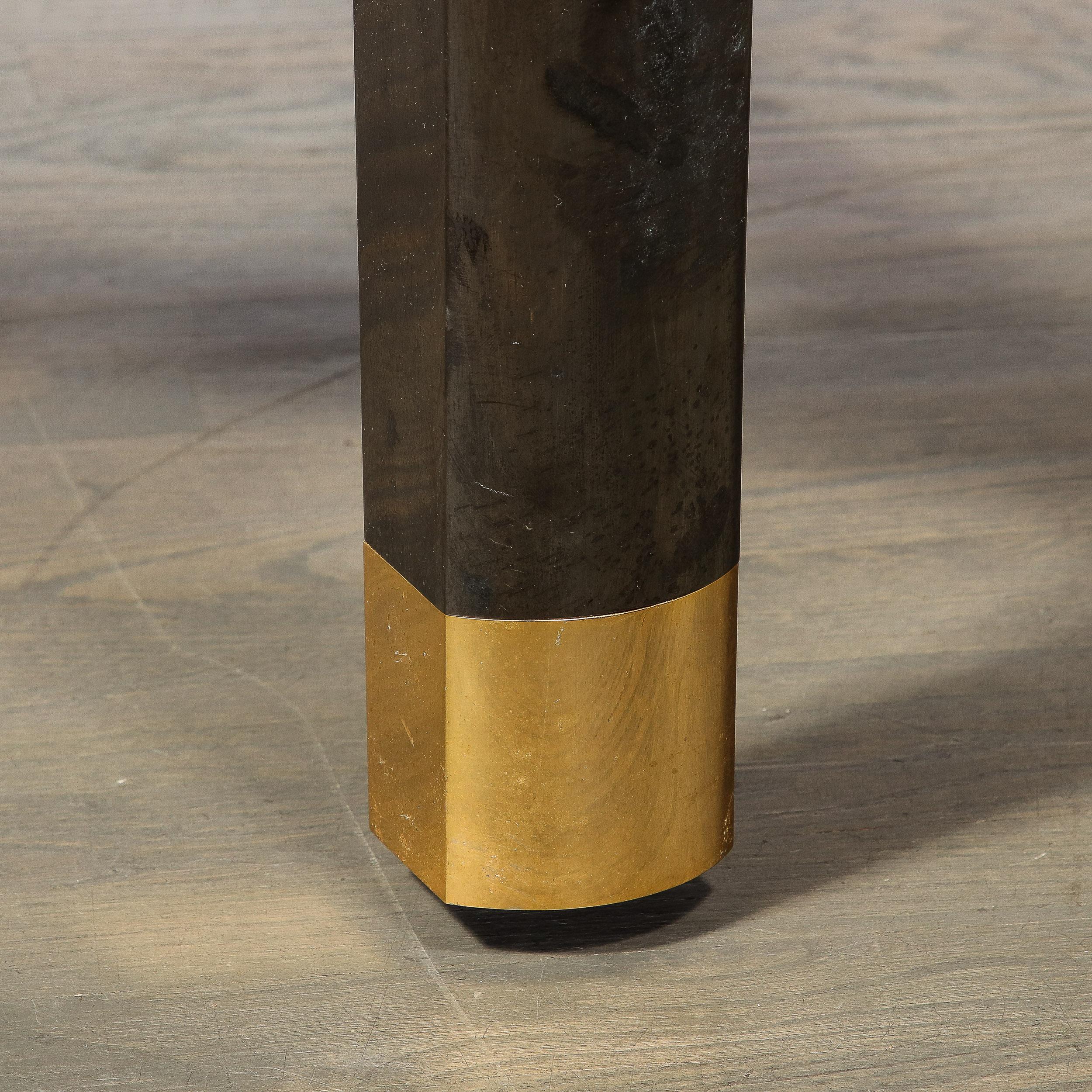 Table basse Art Moderne du milieu du siècle dernier en laiton poli et bronze doré par Lorin Marsh en vente 3