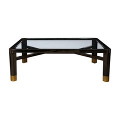 Mid-Century Art Moderne Polished Brass & Gunmetal Coffee Table by Lorin Marsh
