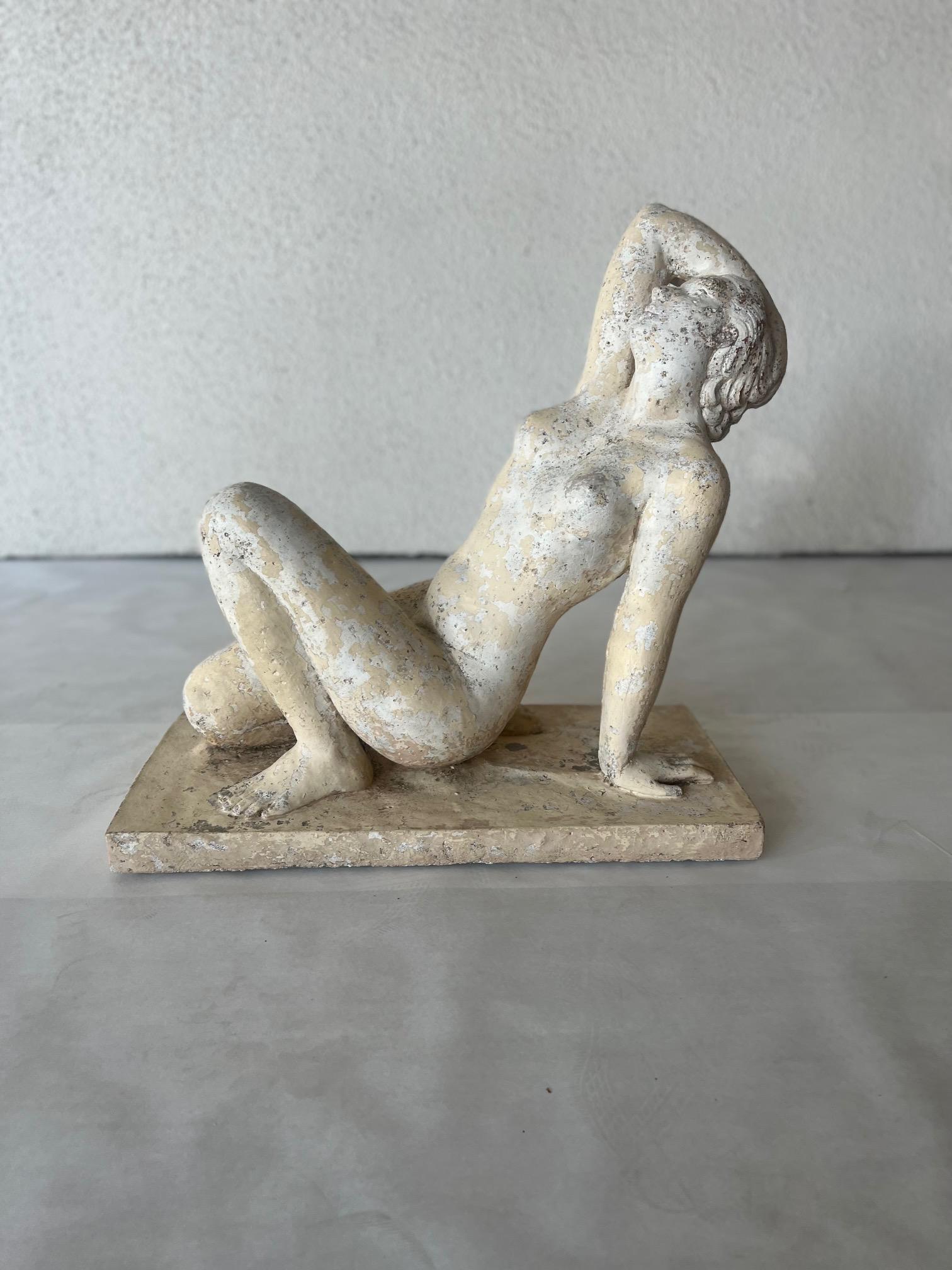 Mid-20th Century Mid- Century Art Nouveau Style Nude Sculpture
