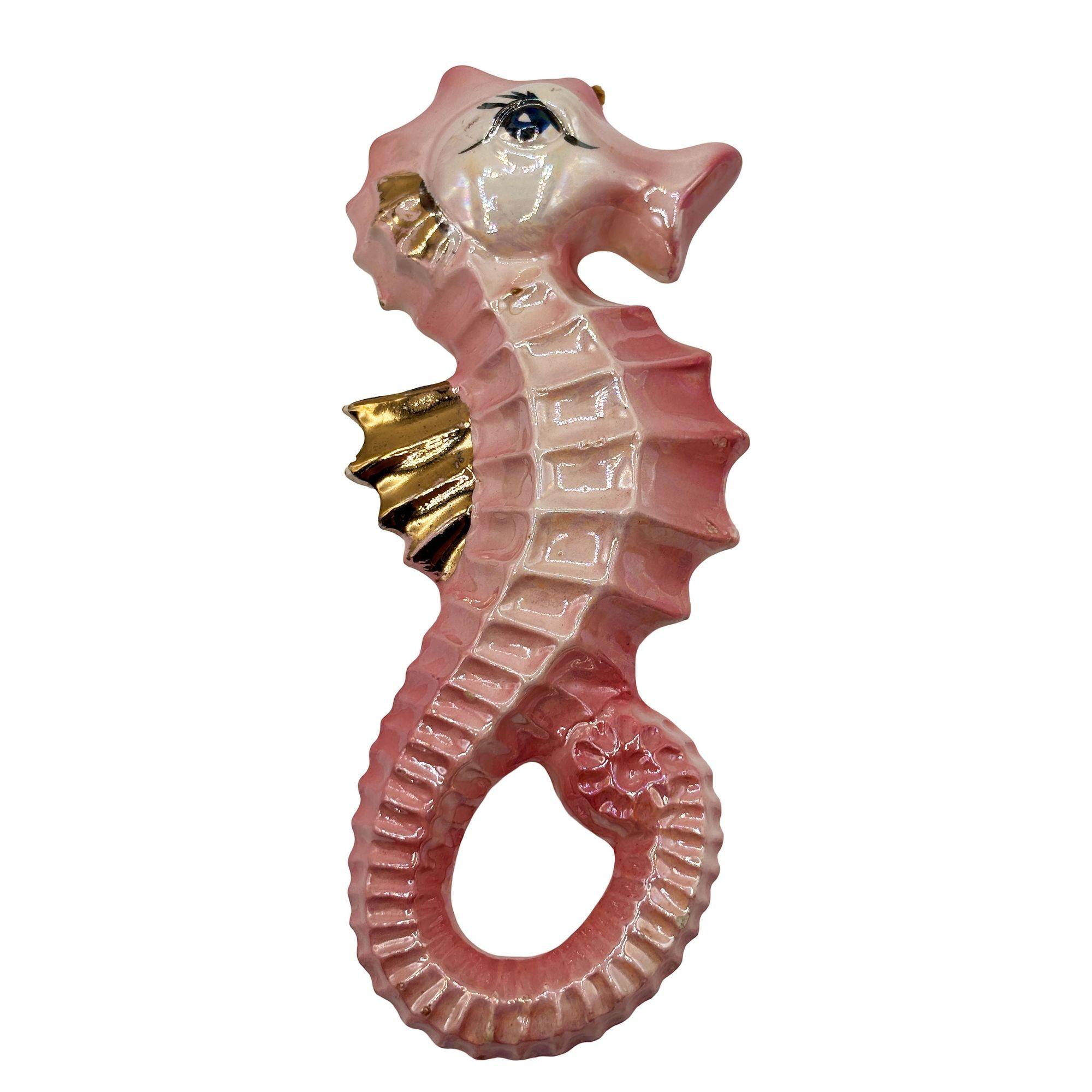 Ensemble de sculptures murales sirène et hippocampe en céramique Art Pottery Mid-century Excellent état - En vente à Van Nuys, CA