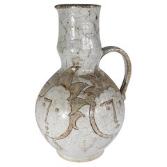 Mid Century Art Pottery Ewer Pitcher Vase by Max Boissaud made in France 1950's