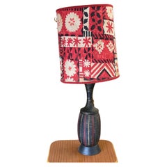Mid-Century Art Pottery Table Lamp w/ South-Western Shade