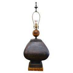 Mid-Century Art Studio Hammered Bronze Copper Table Lamp