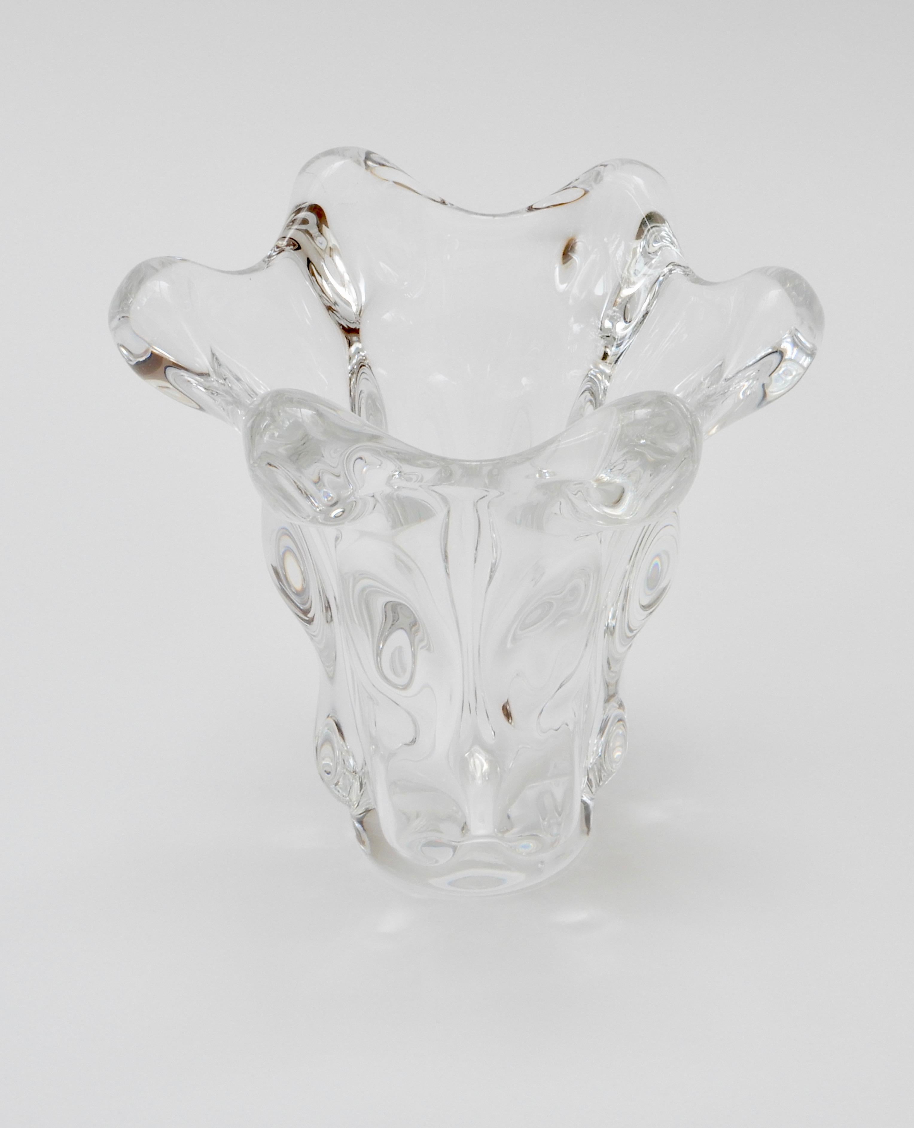 Midcentury Art Vannes crystal vase, 1950s.