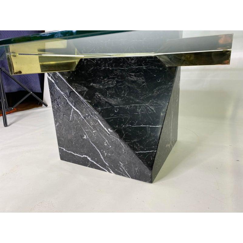 Mid-Century Artedi Black Marble Coffee Table Base only  1