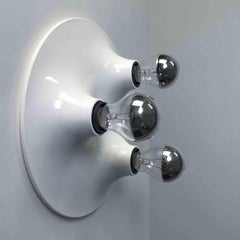 Artemide Triteti Flush Wall Ceiling Light Vico Magistretti Cream White, 1960s