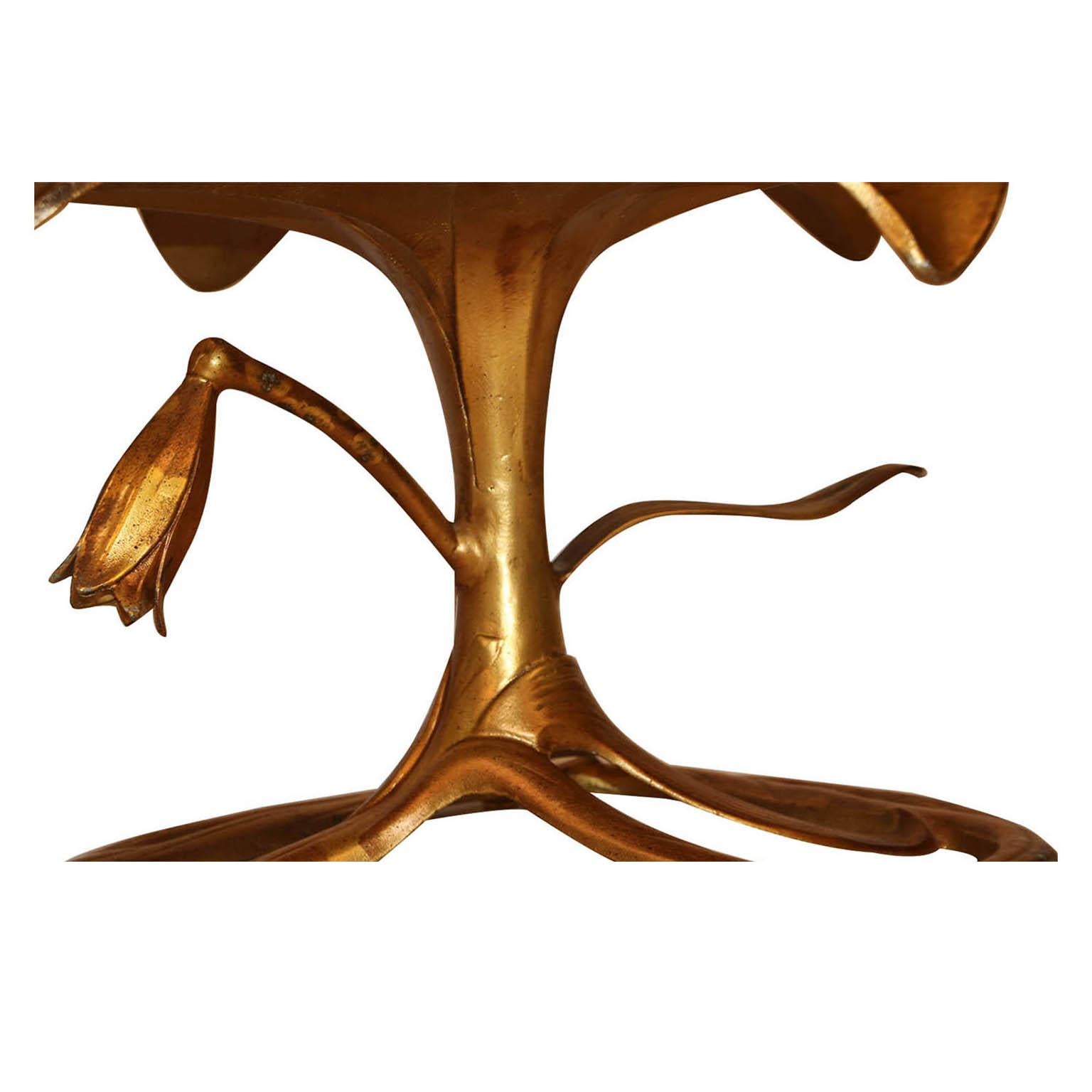 American Midcentury Arthur Court Gilded Lily Coffee Table
