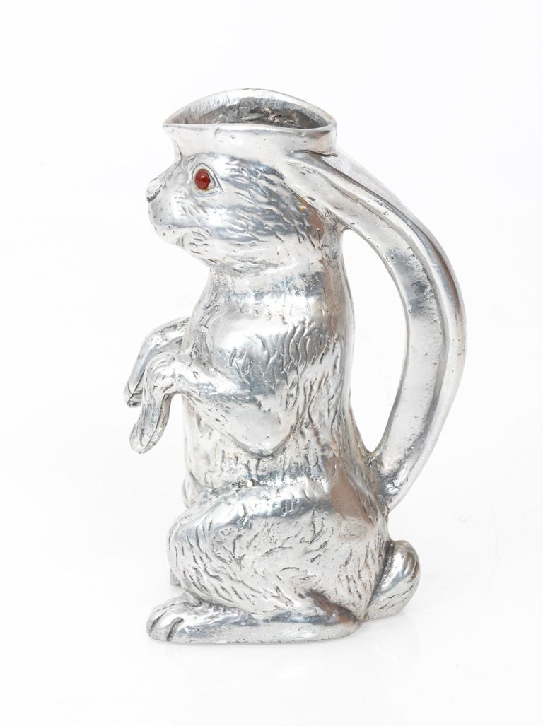 Midcentury Arthur Court Pewter Bunny Rabbit Water Pitcher at 1stDibs