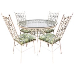 Mid Century Arthur Umanoff 5-Piece Wrought Iron Dining Set